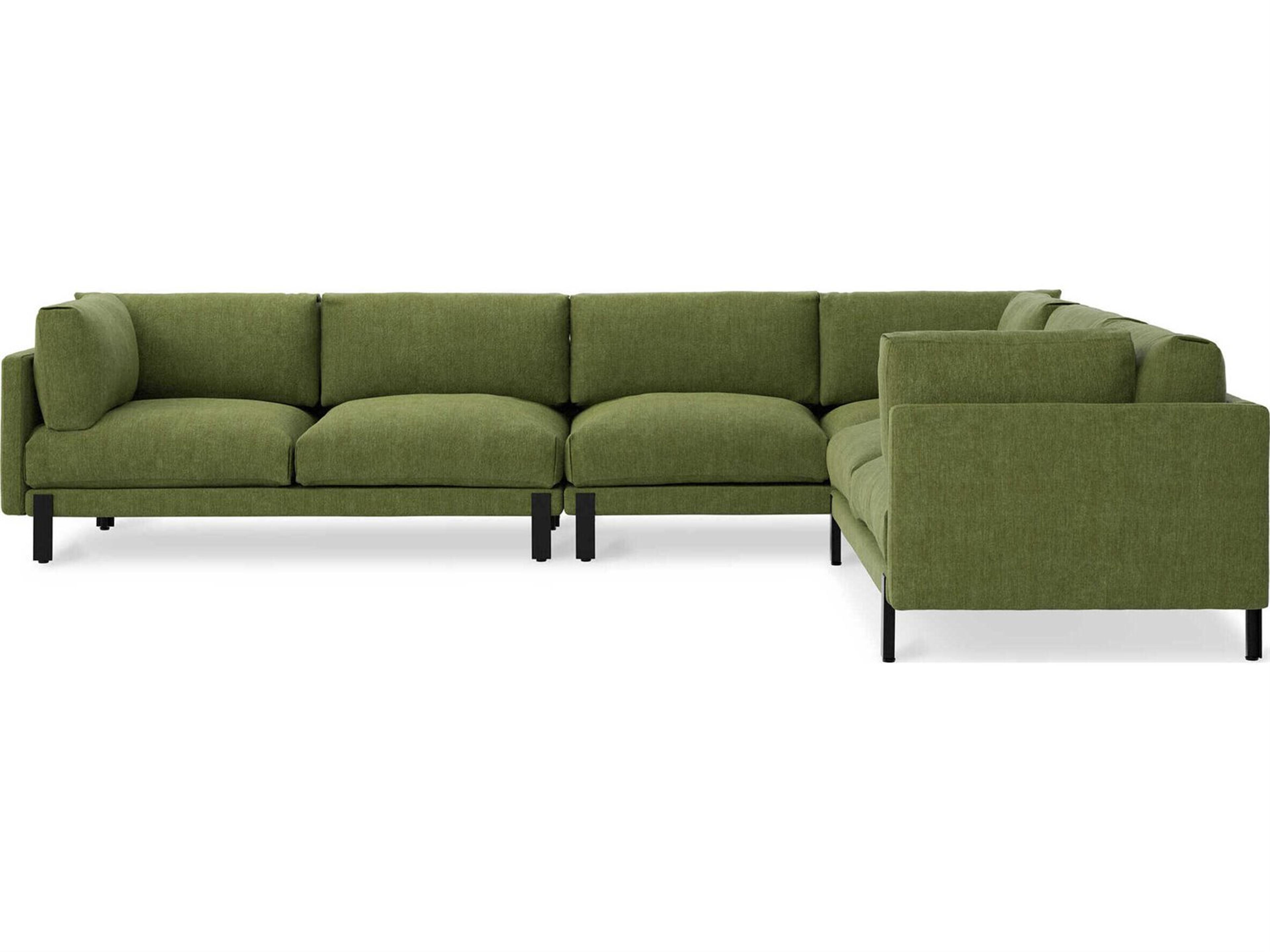 Gus* Modern Silverlake Green Upholstered Sectional Sofa
