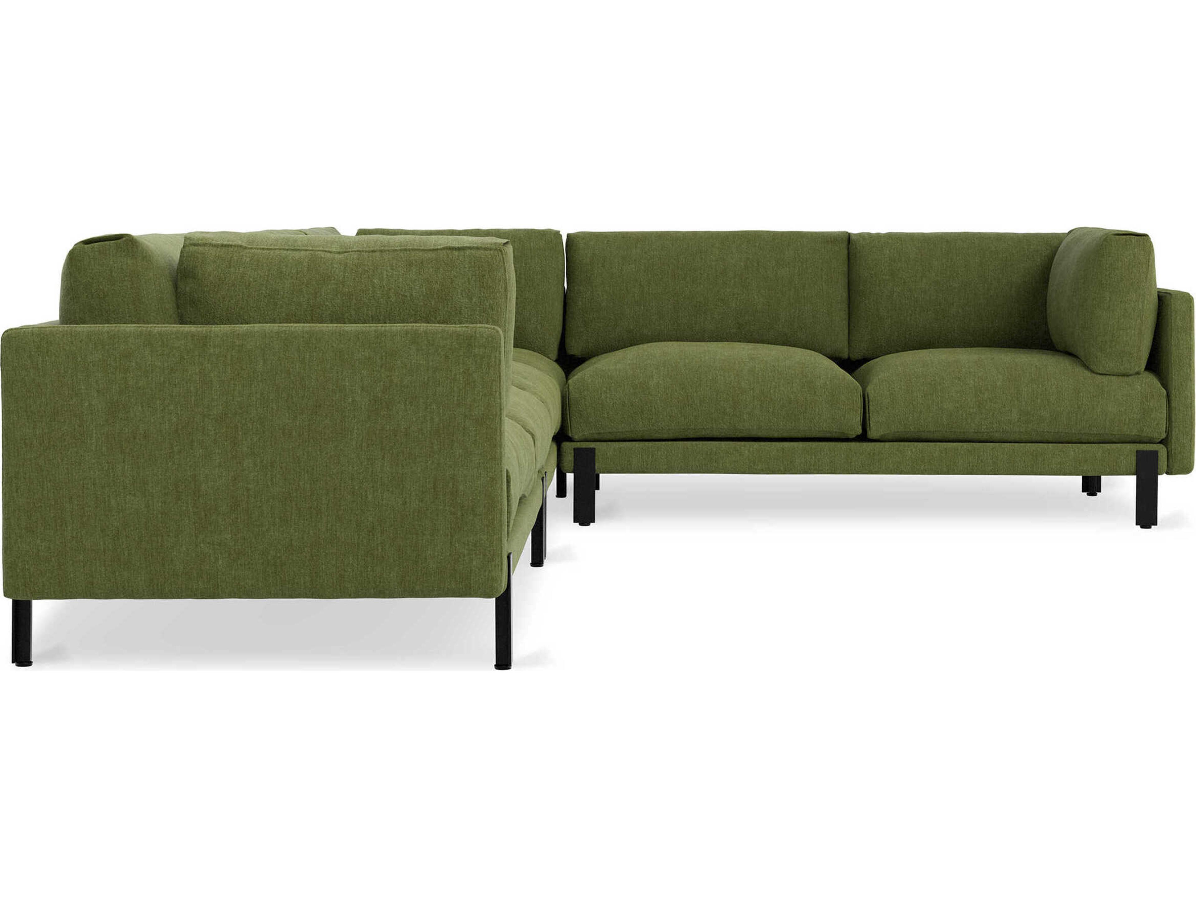 Gus* Modern Silverlake Green Upholstered Sectional Sofa