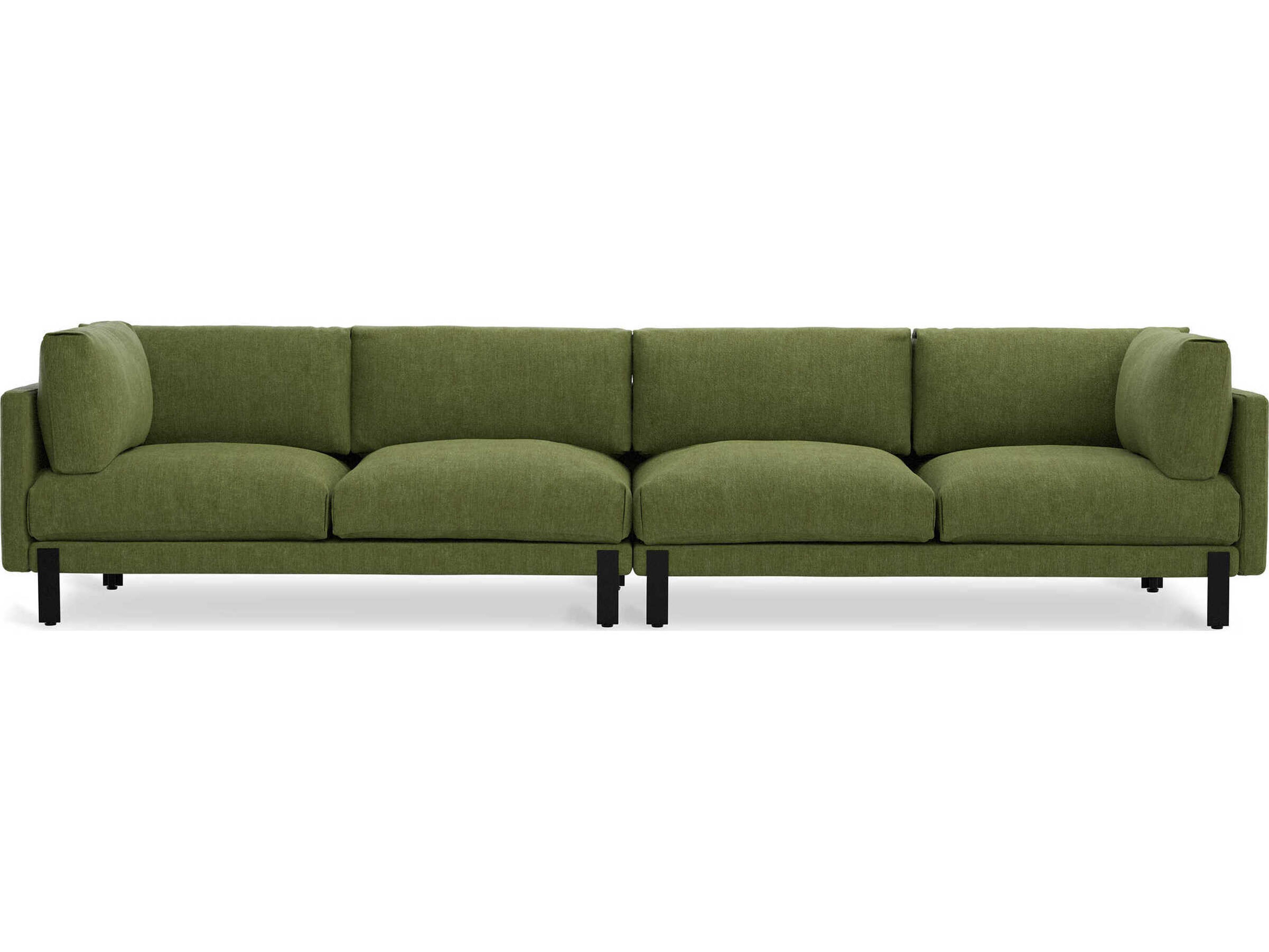 Gus* Modern Silverlake Bastille Clover Green Upholstered Sofa