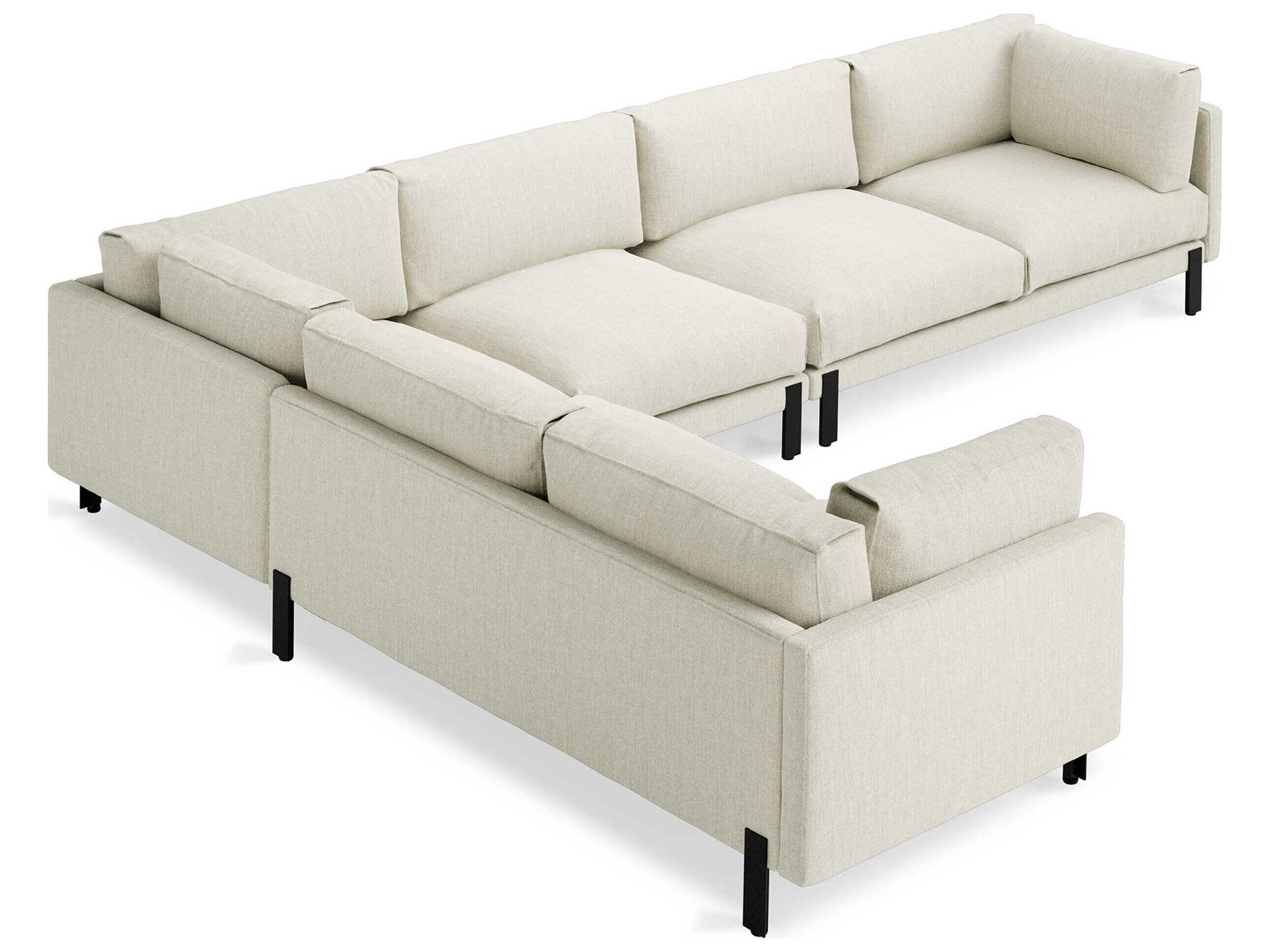 Silverlake White Upholstered Sectional Sofa