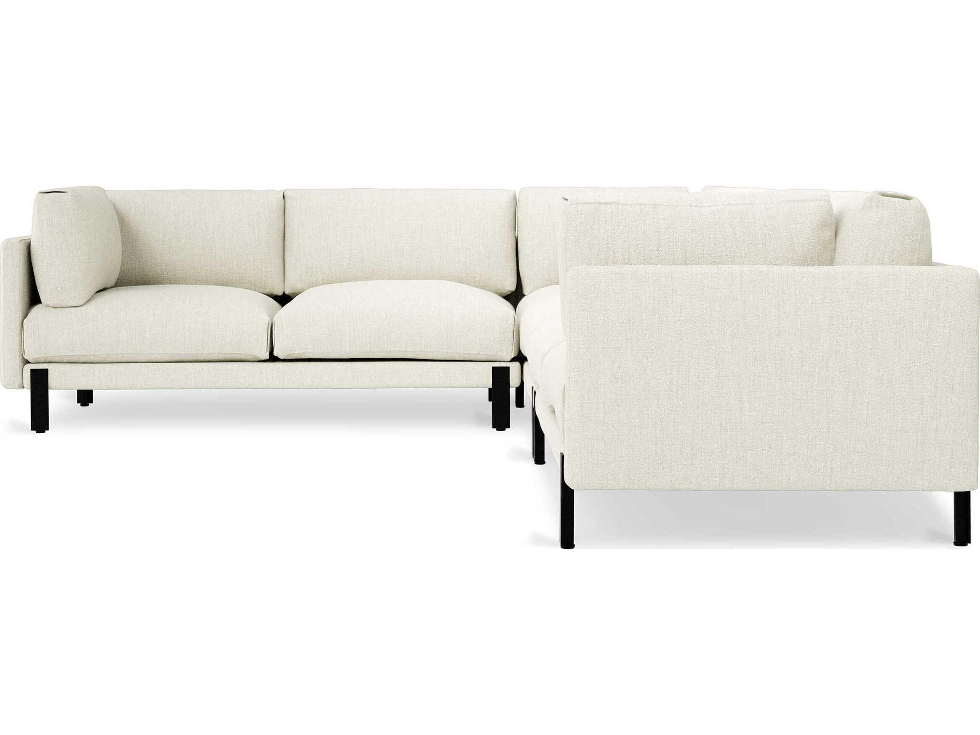 Gus* Modern Silverlake White Upholstered Sectional Sofa
