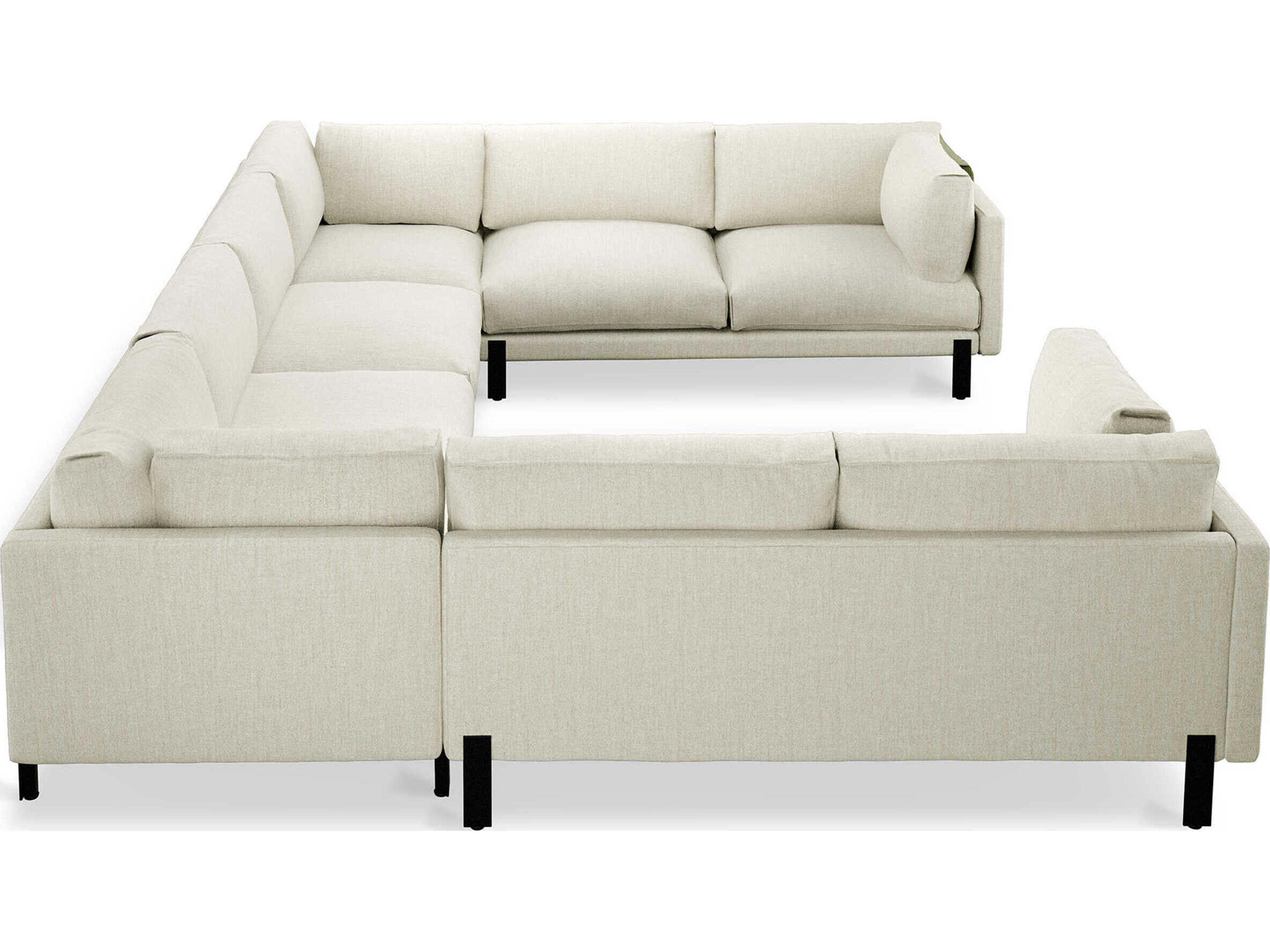 Gus* Modern Silverlake White Upholstered Sectional Sofa