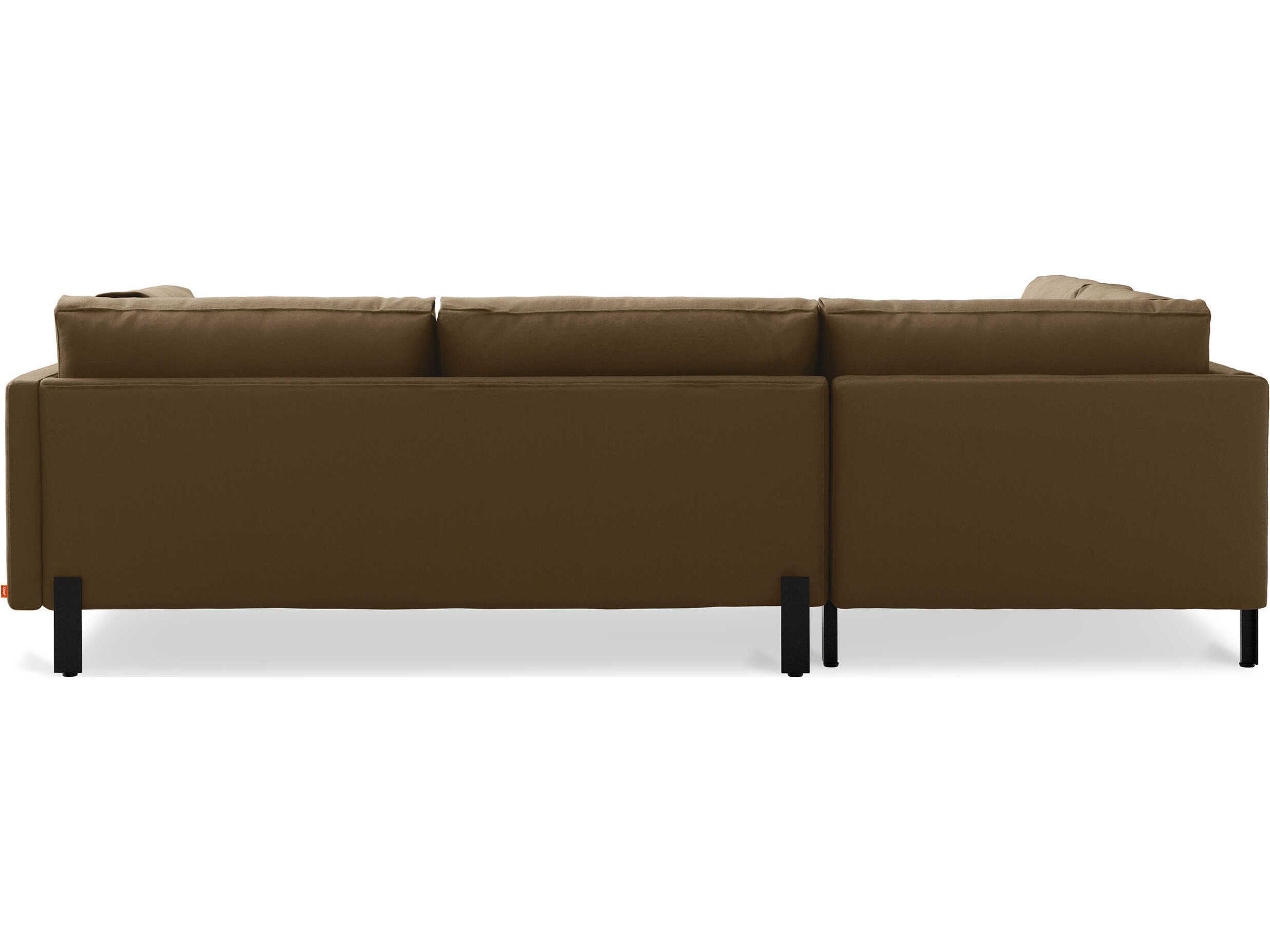 Gus* Modern Silverlake Brown Upholstered Sectional Sofa