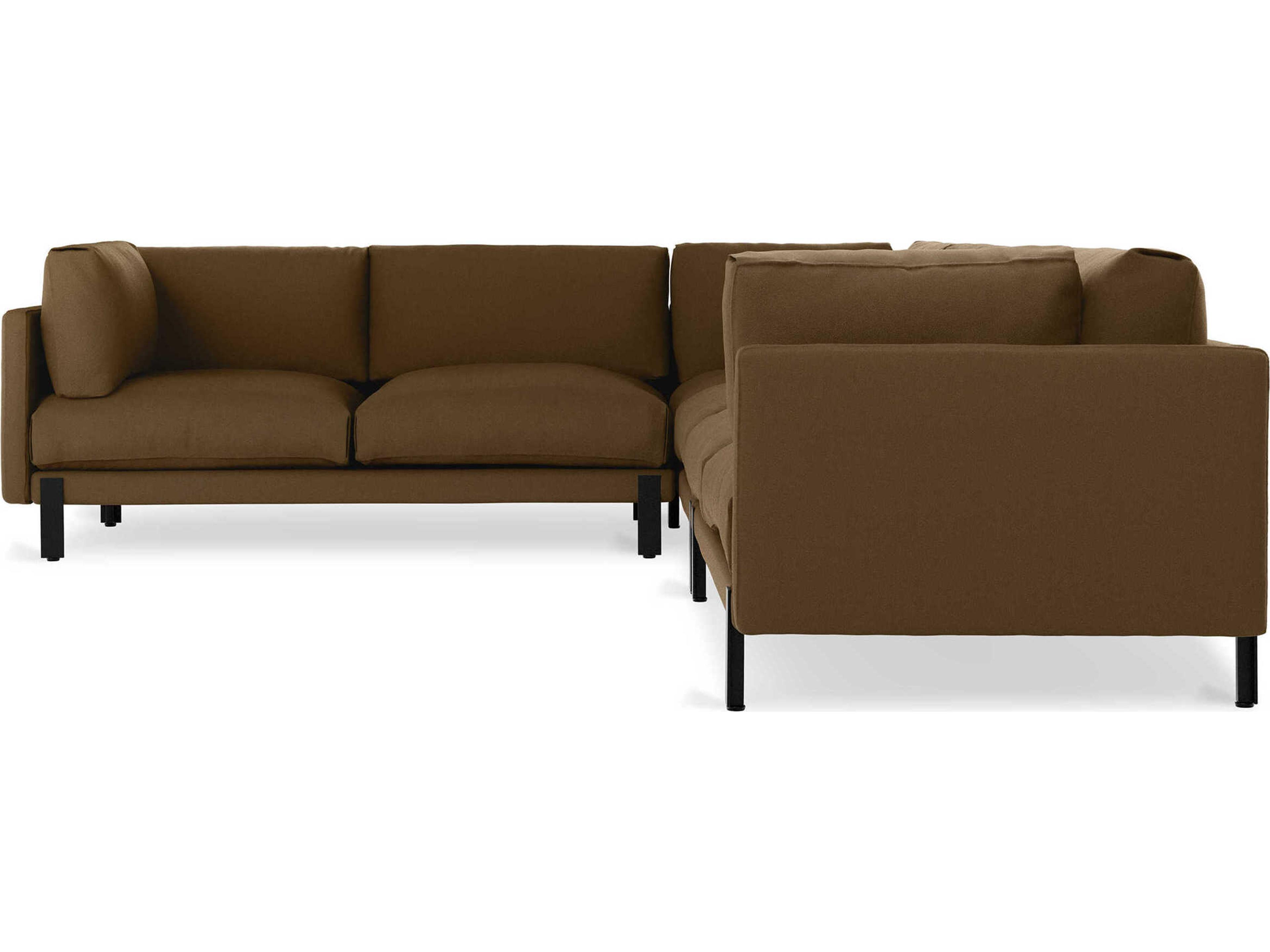 Gus* Modern Silverlake Brown Upholstered Sectional Sofa