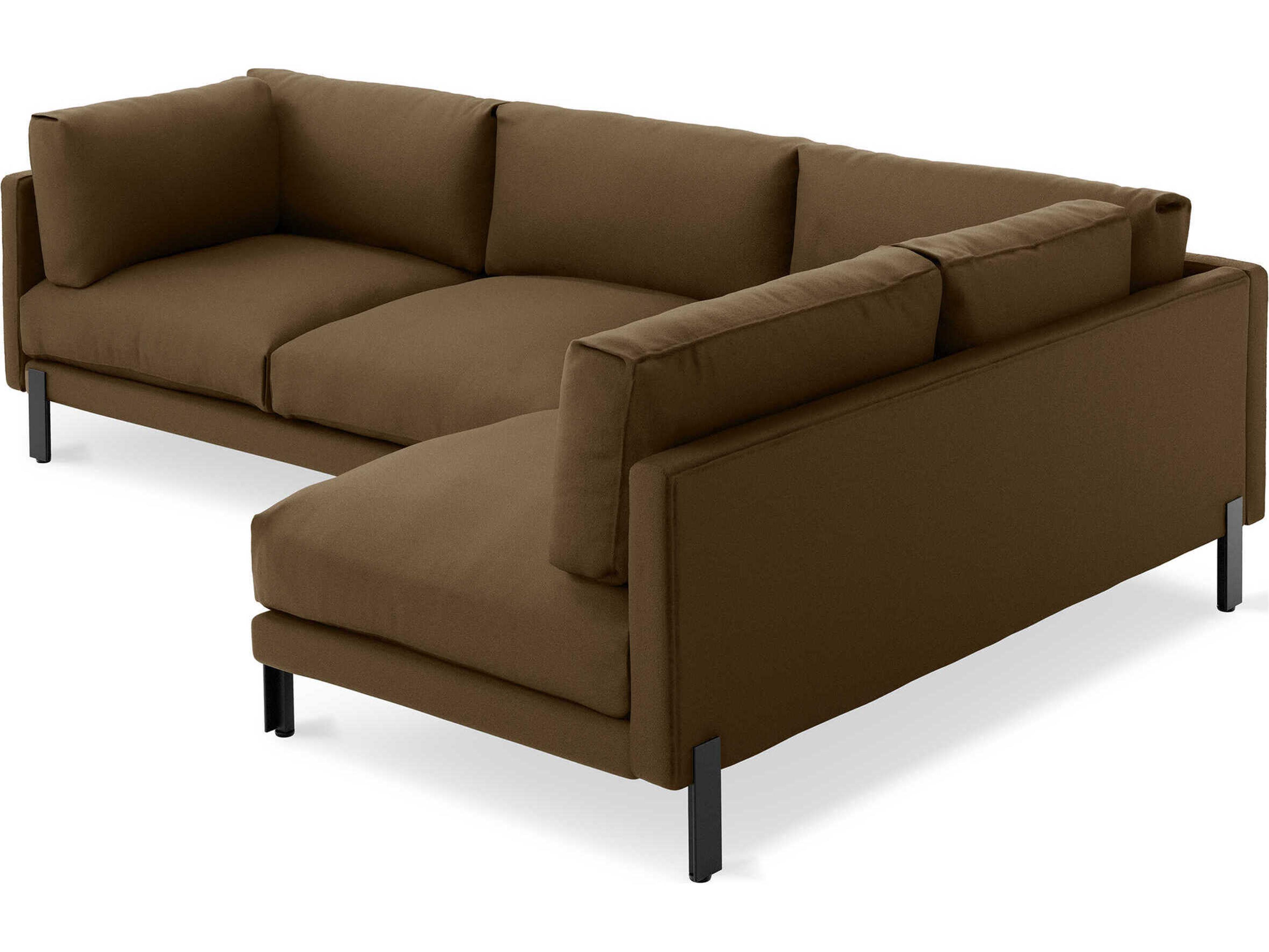 Gus* Modern Silverlake Brown Upholstered Sectional Sofa