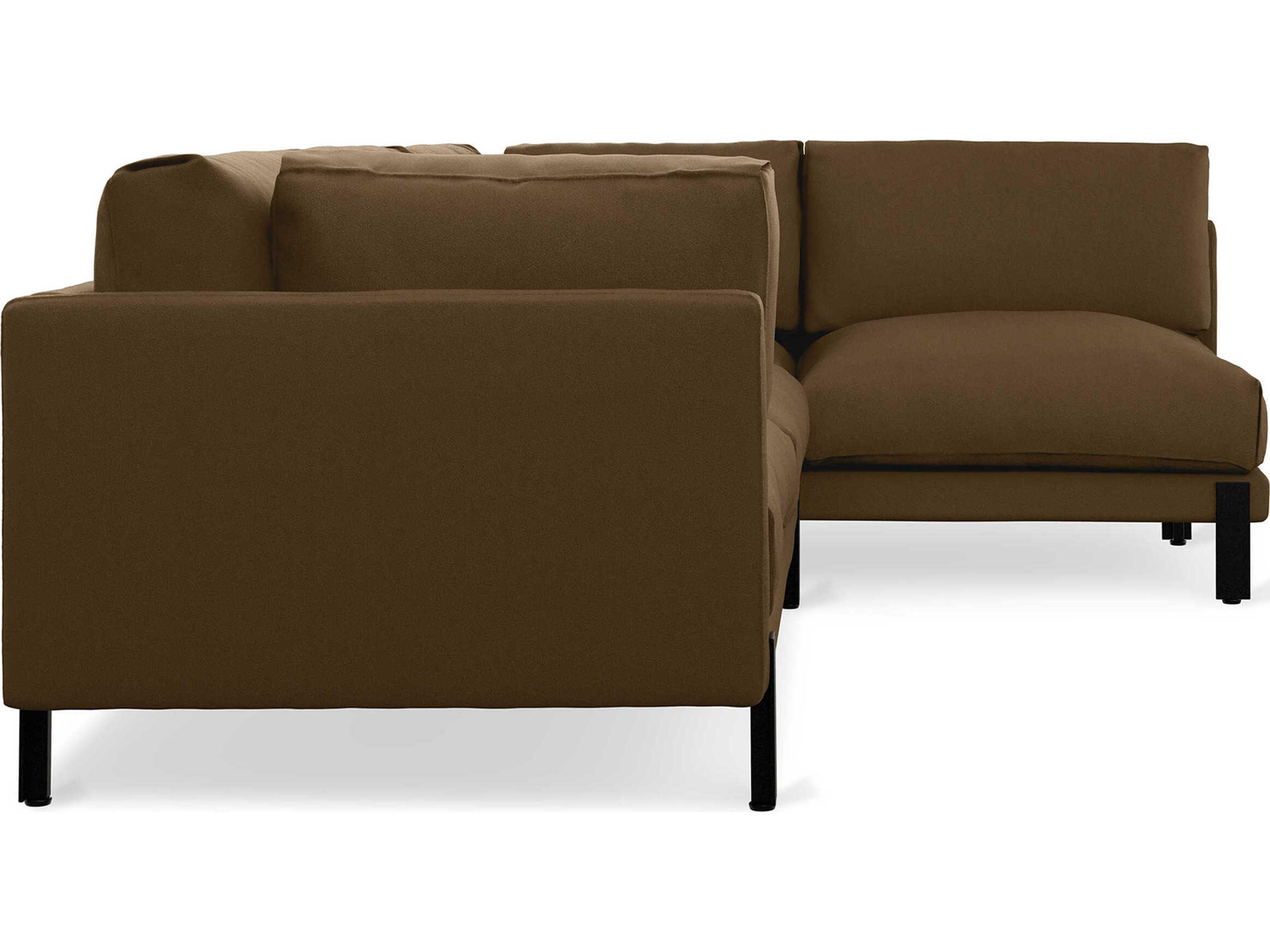 Gus* Modern Silverlake Brown Upholstered Sectional Sofa