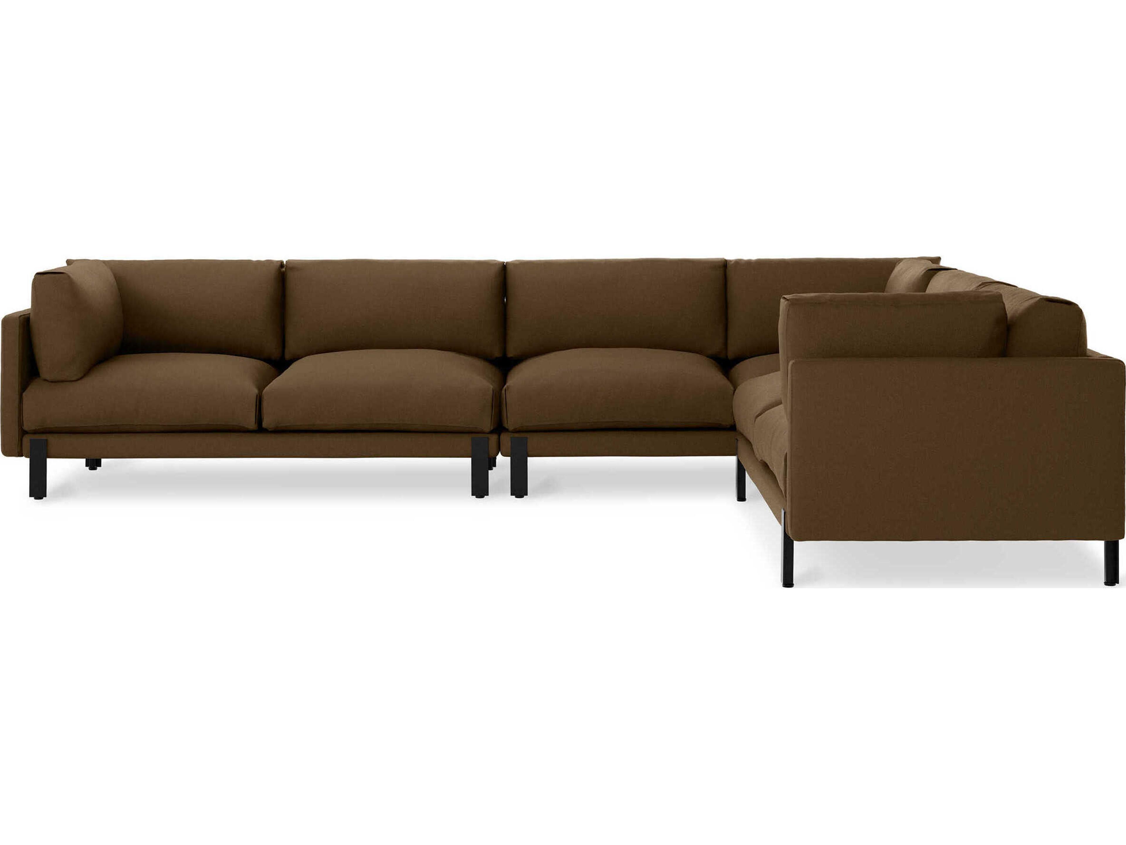 Gus* Modern Silverlake Brown Upholstered Sectional Sofa