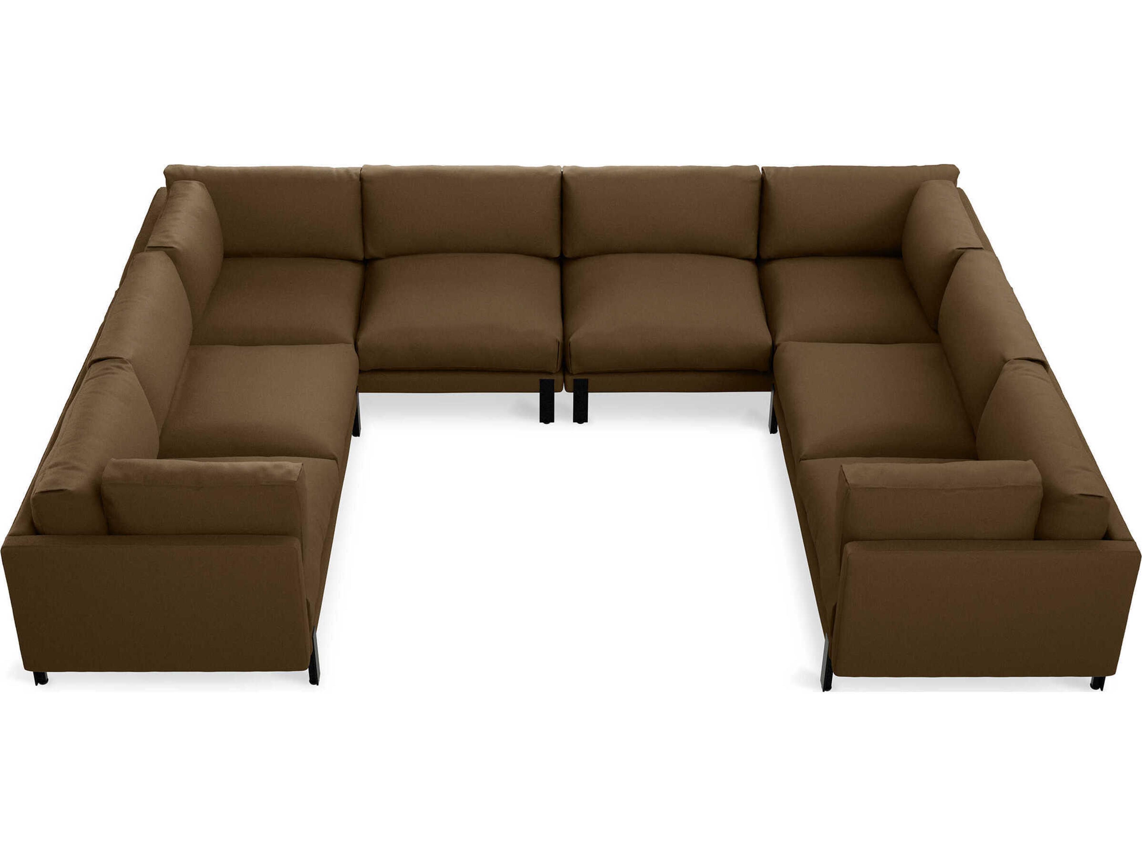 Gus* Modern Silverlake Brown Upholstered Sectional Sofa