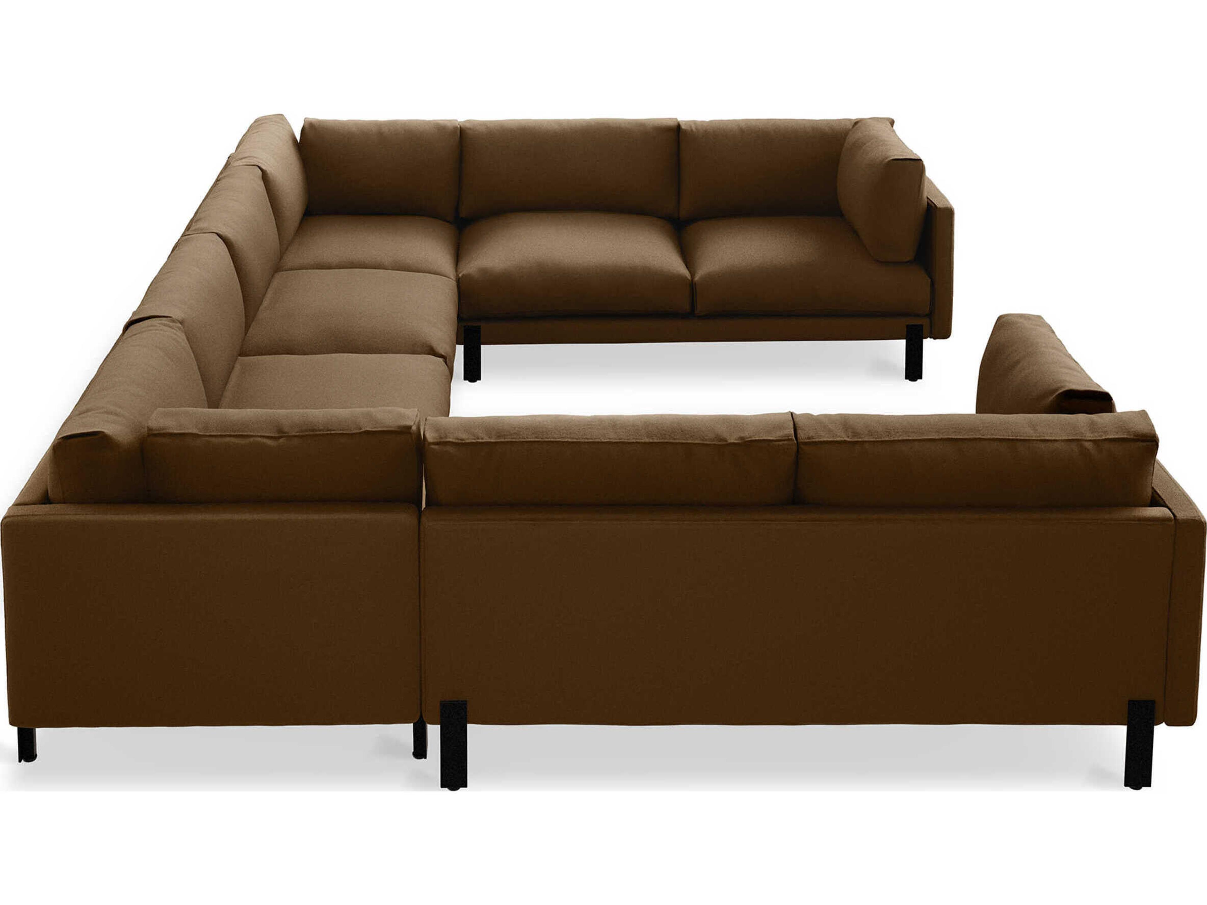 Gus* Modern Silverlake Brown Upholstered Sectional Sofa
