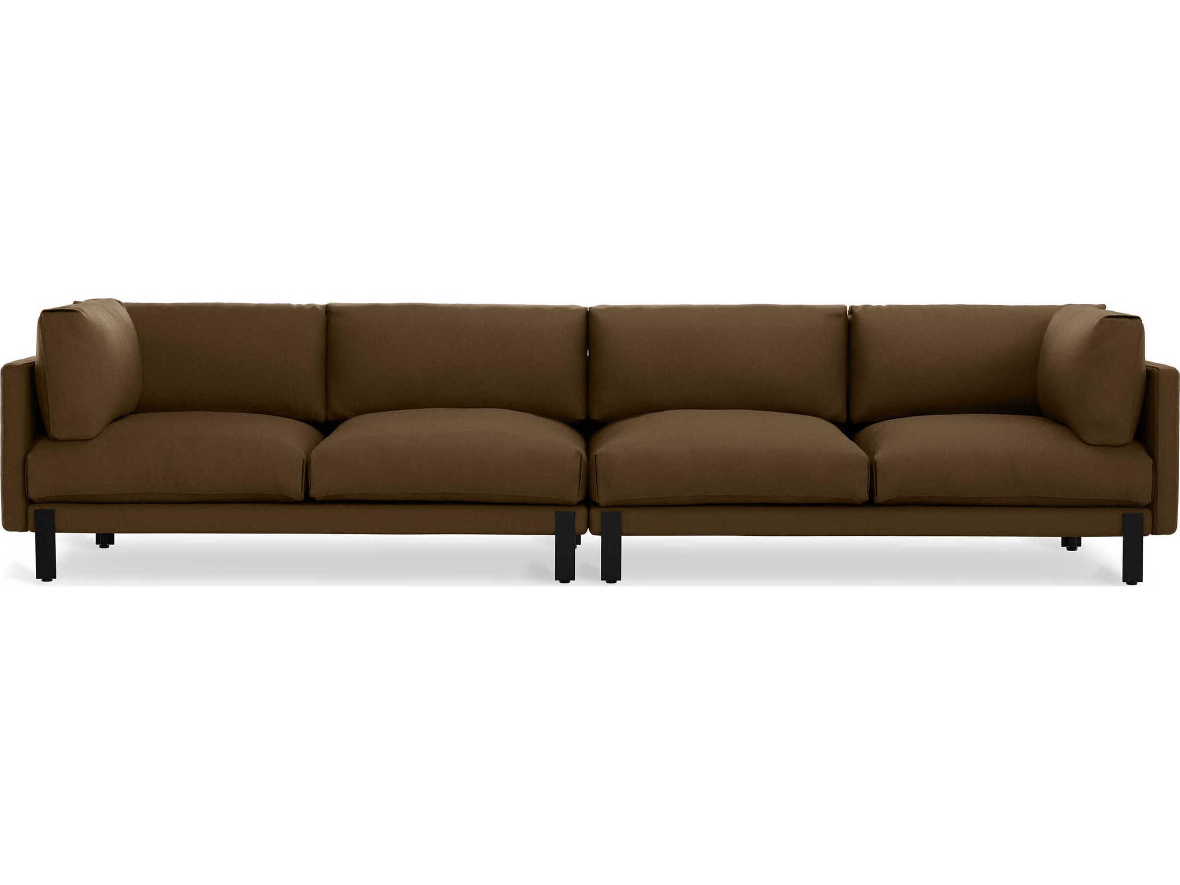 Gus* Modern Silverlake Velvet Cocoa Brown Upholstered Sofa