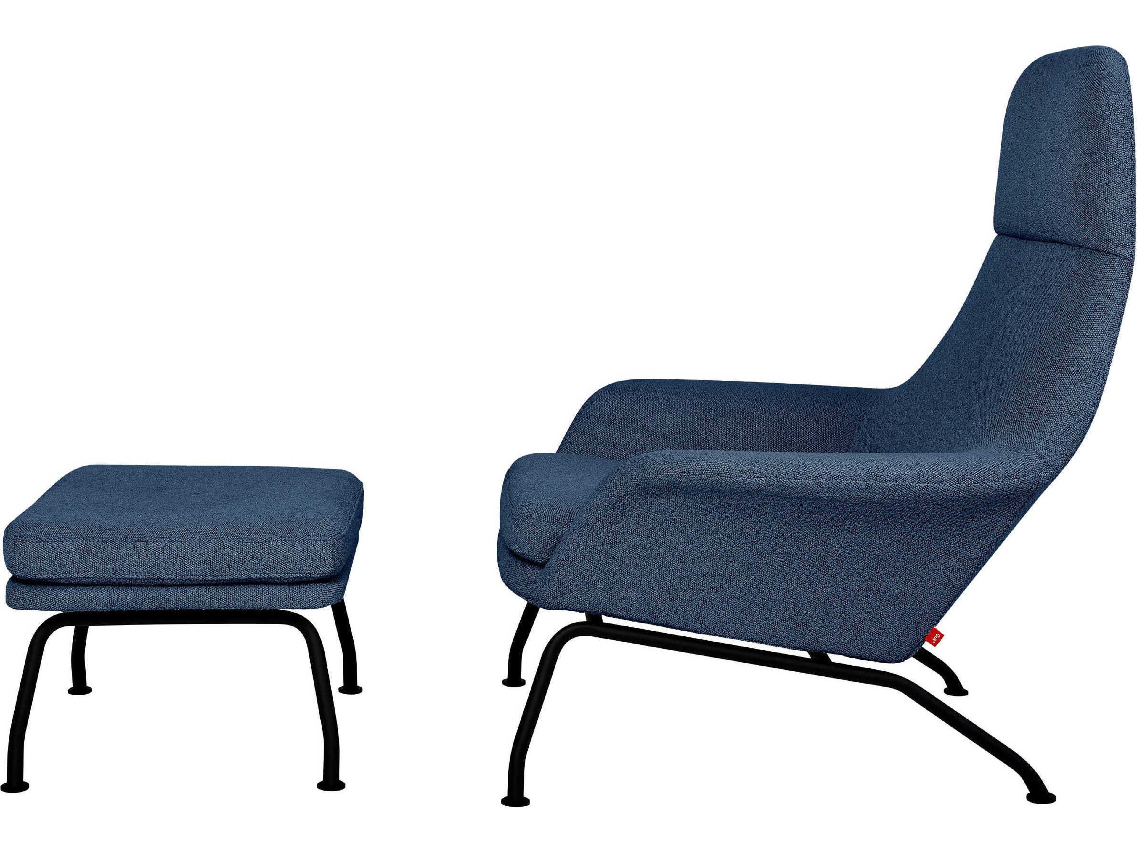 Gus* Modern Tallinn Copenhagen Sea Accent Chair with Ottoman