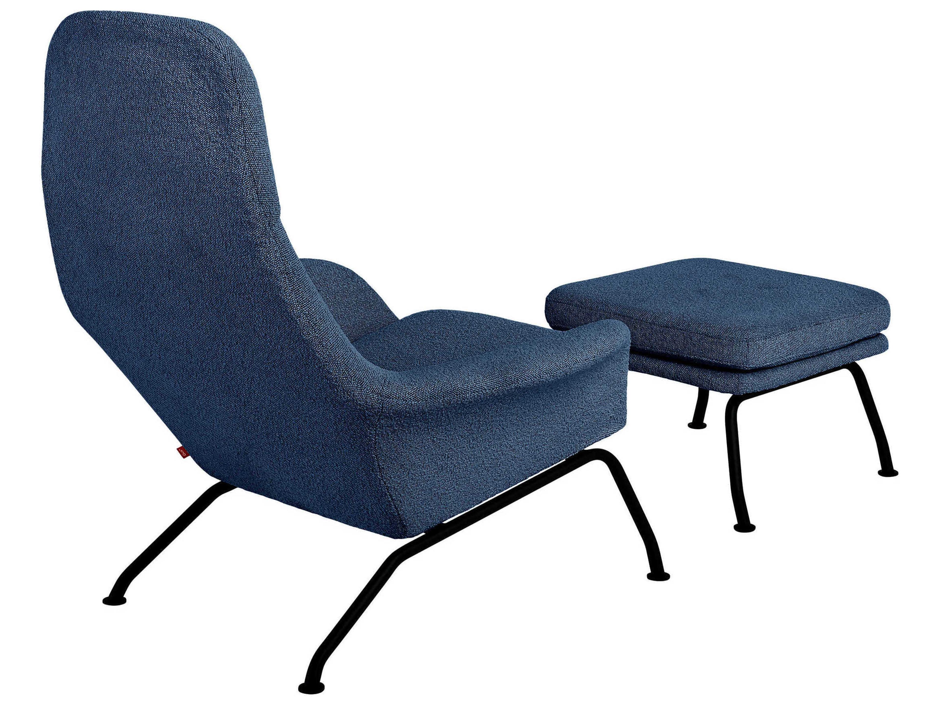 Gus* Modern Tallinn Copenhagen Sea Accent Chair with Ottoman