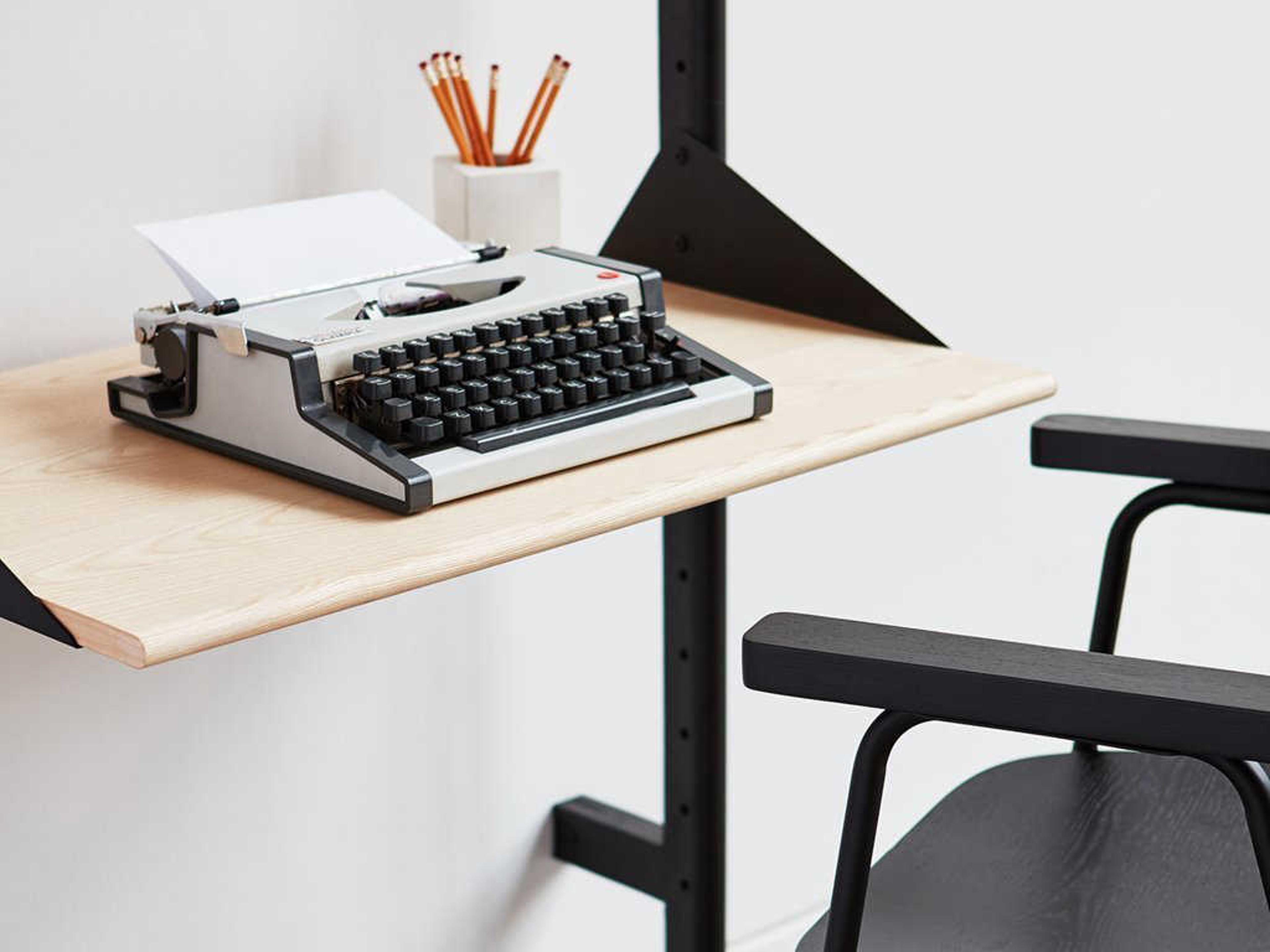 Gus* Modern Branch Ash Black Blonde Beige Wood Leaning Ladder Desk