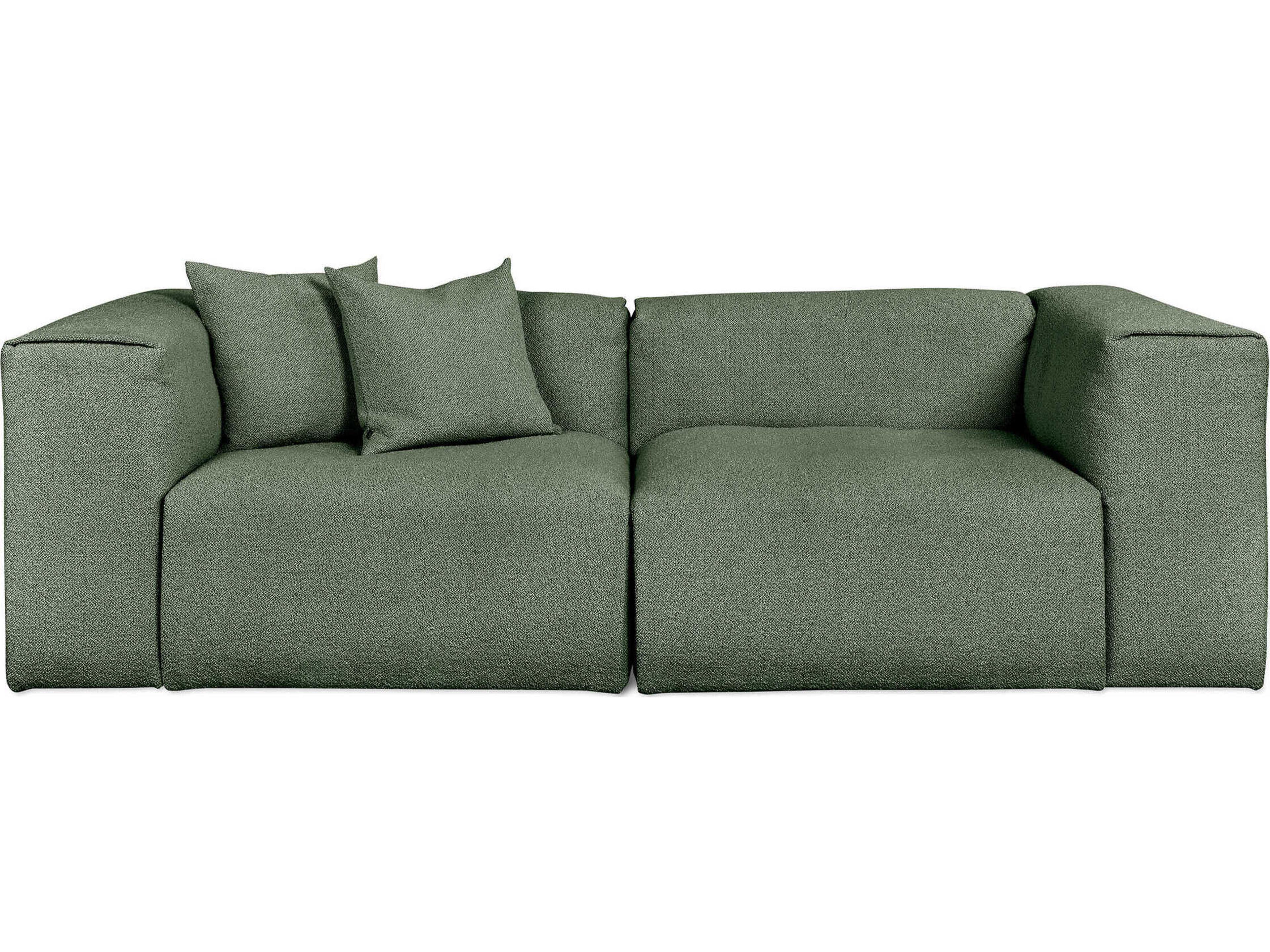 Gus* Modern Nest Morris Pine Green Upholstered Sofa