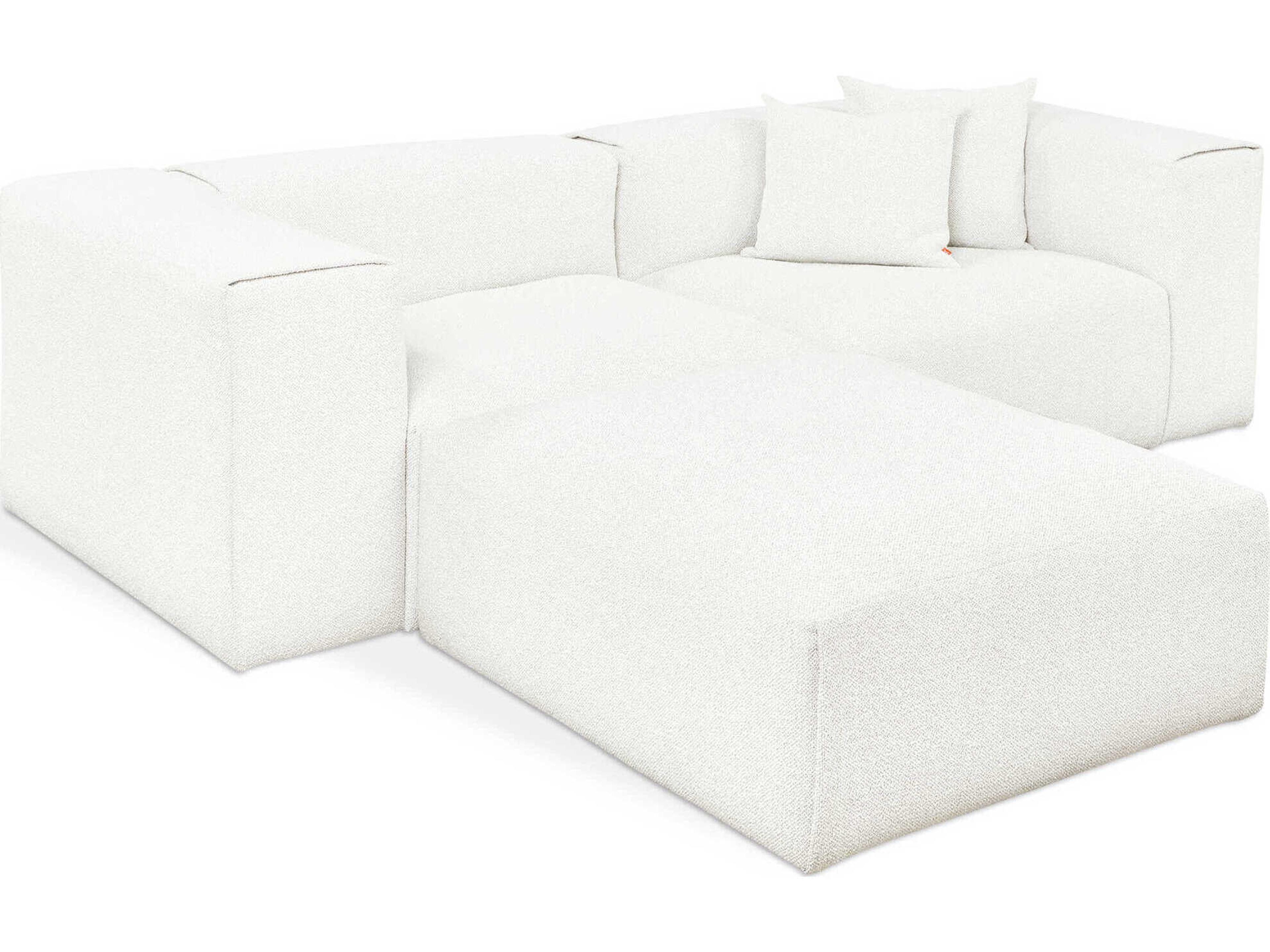 Gus* Modern Nest White Upholstered Sectional Sofa