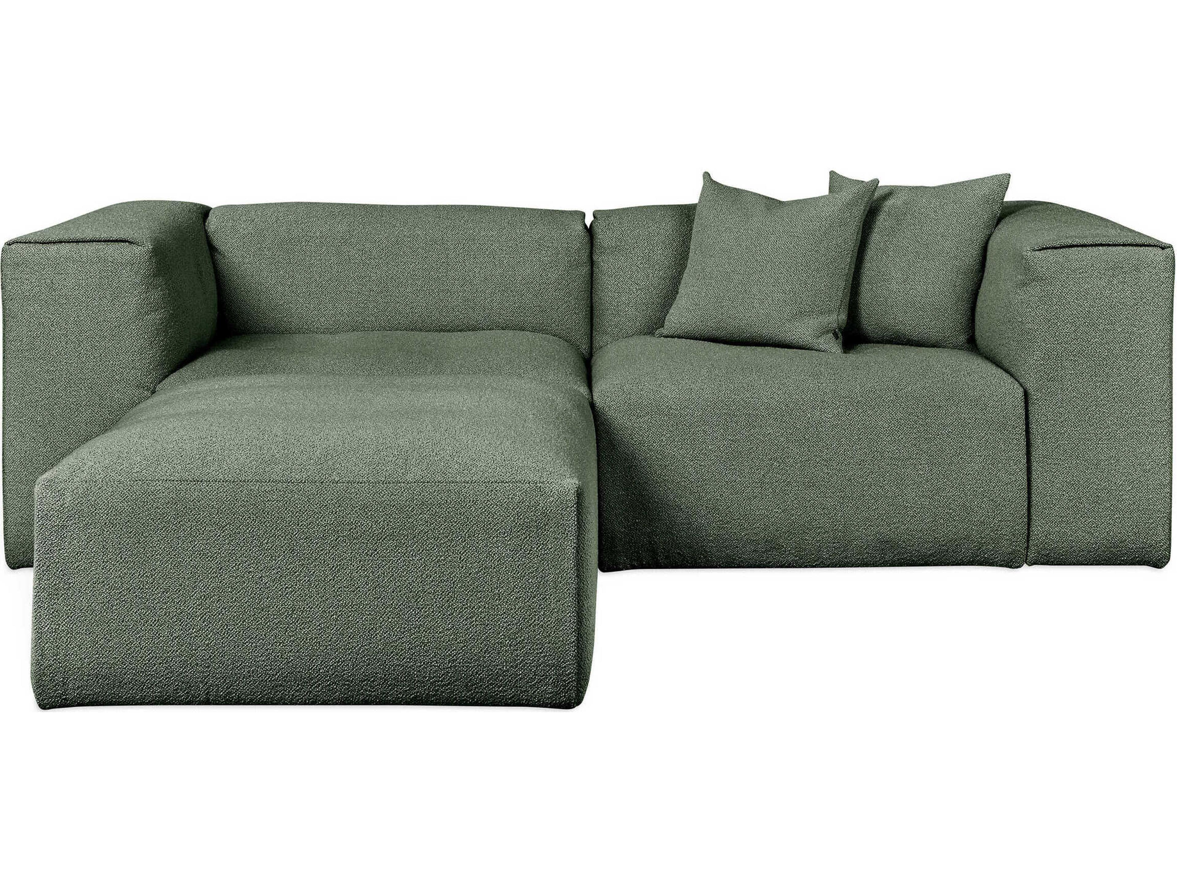 Gus* Modern Nest Green Upholstered Sectional Sofa