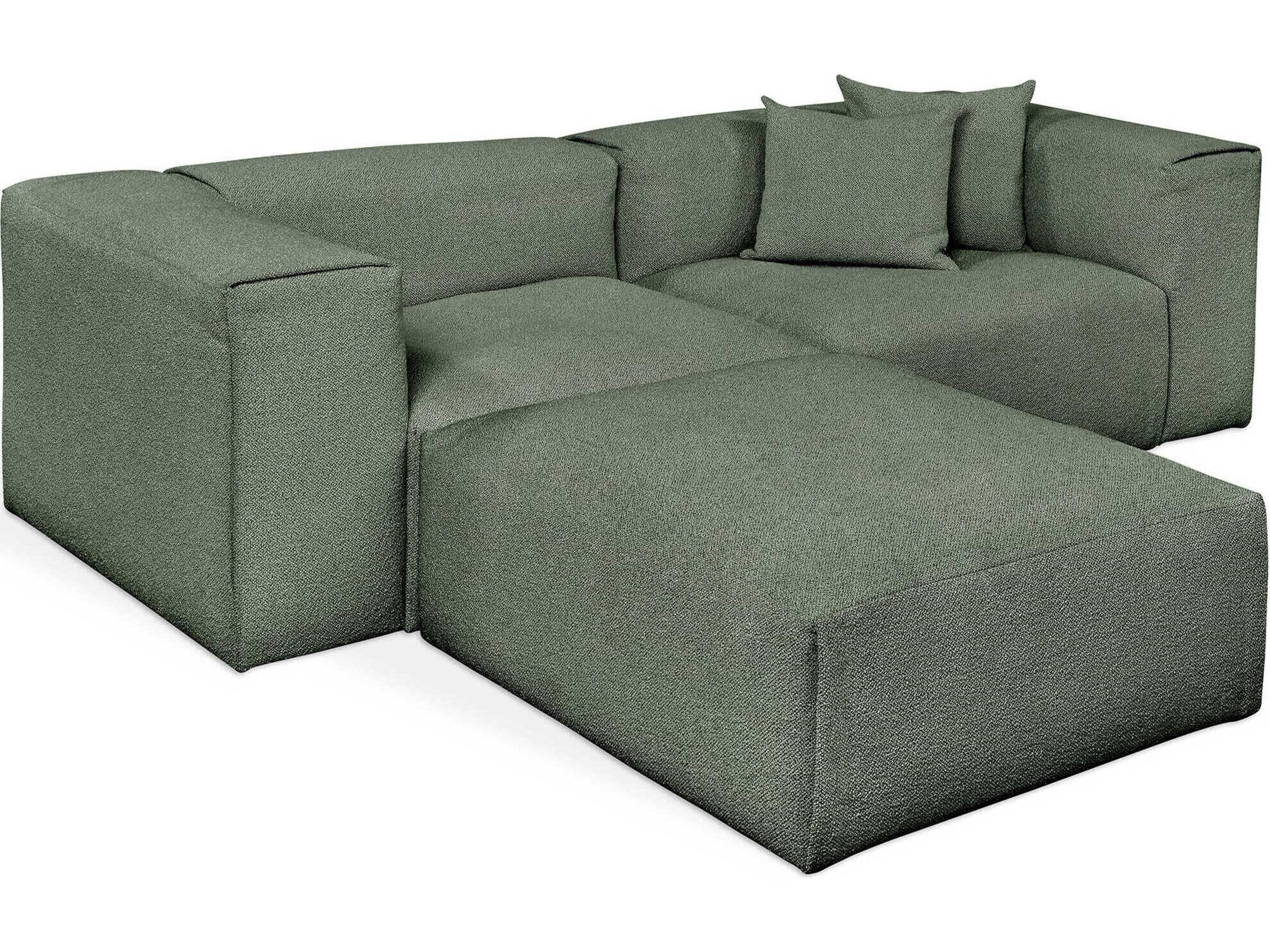 Gus* Modern Nest Green Upholstered Sectional Sofa
