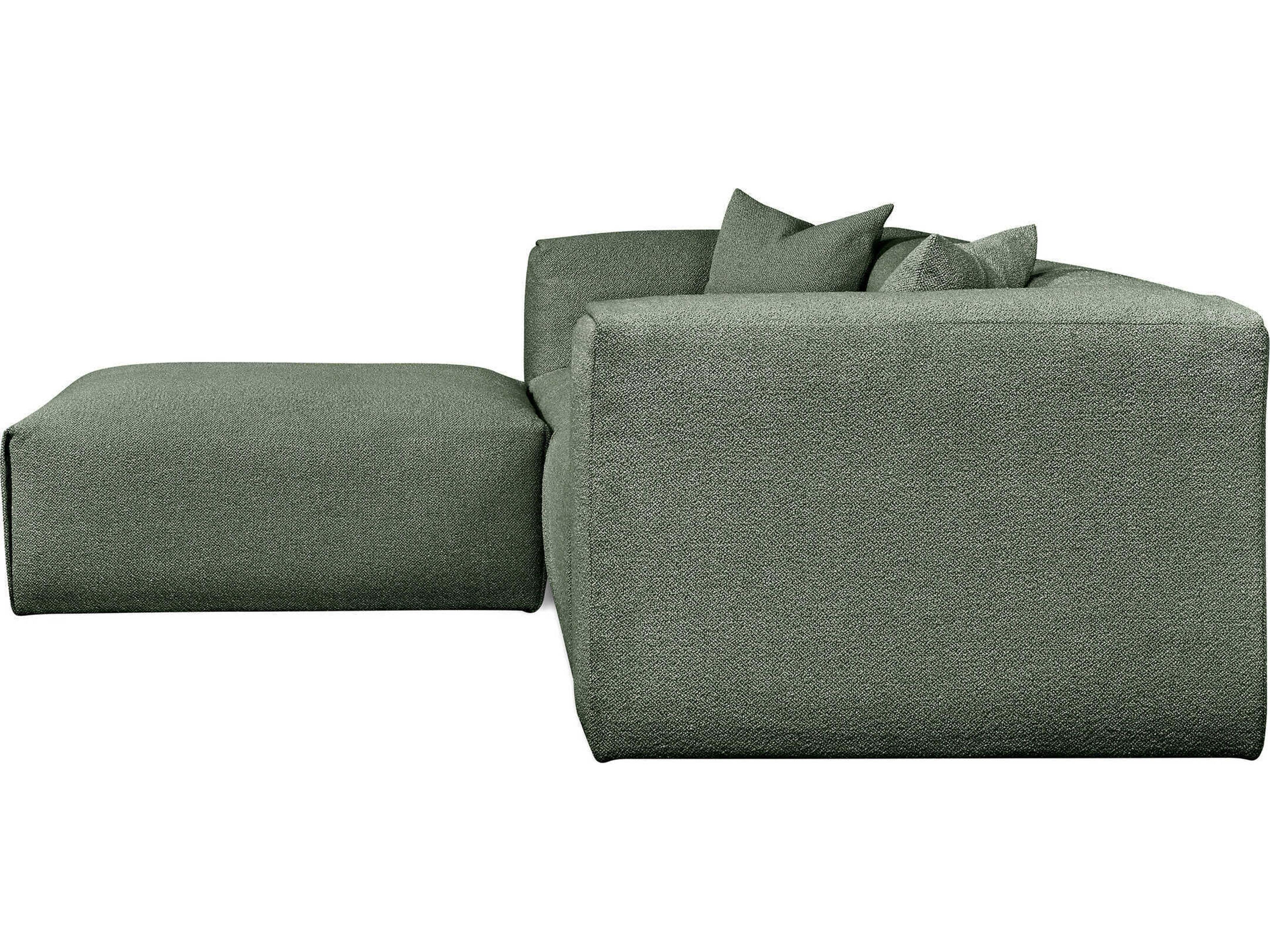 Gus* Modern Nest Green Upholstered Sectional Sofa