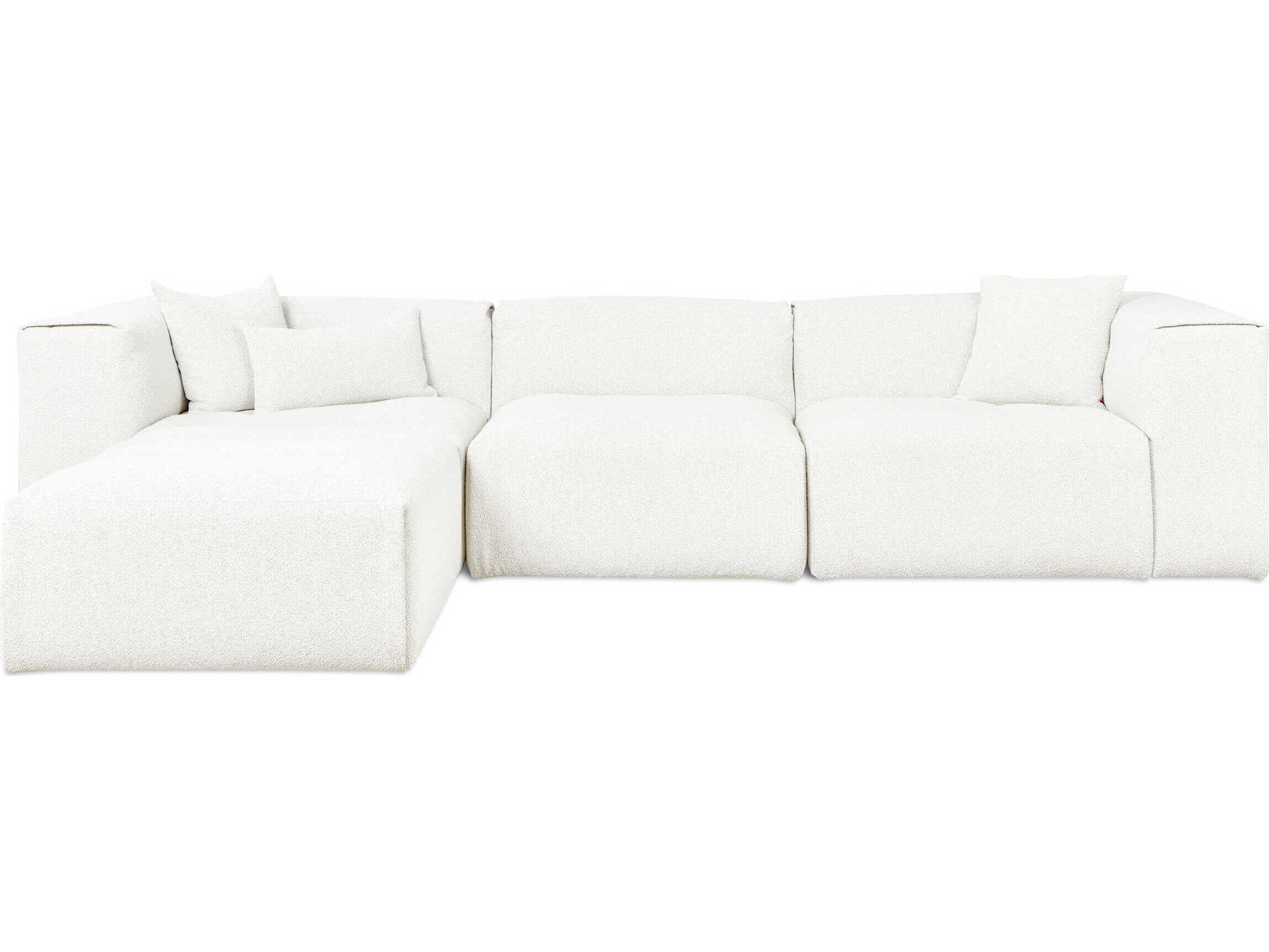 Gus* Modern Nest White Upholstered Sectional Sofa