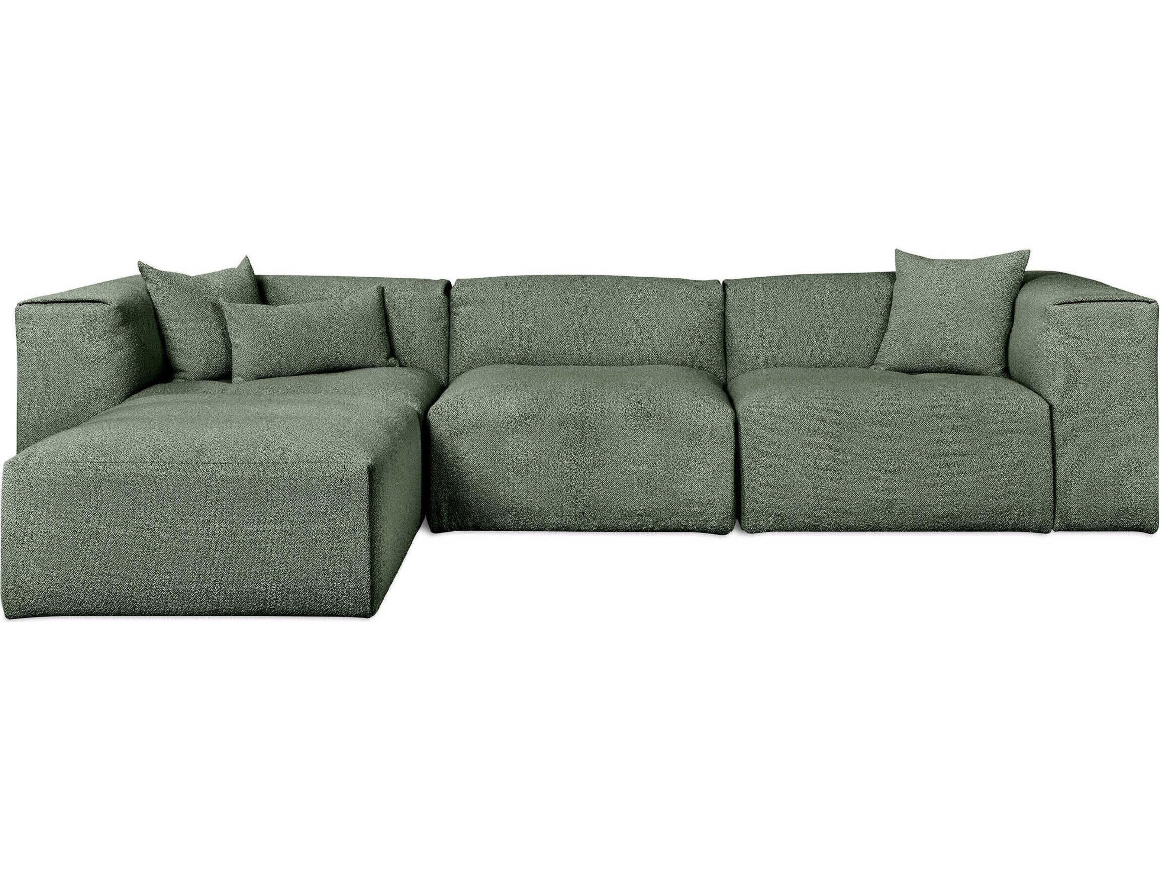 Gus* Modern Nest Green Upholstered Sectional Sofa