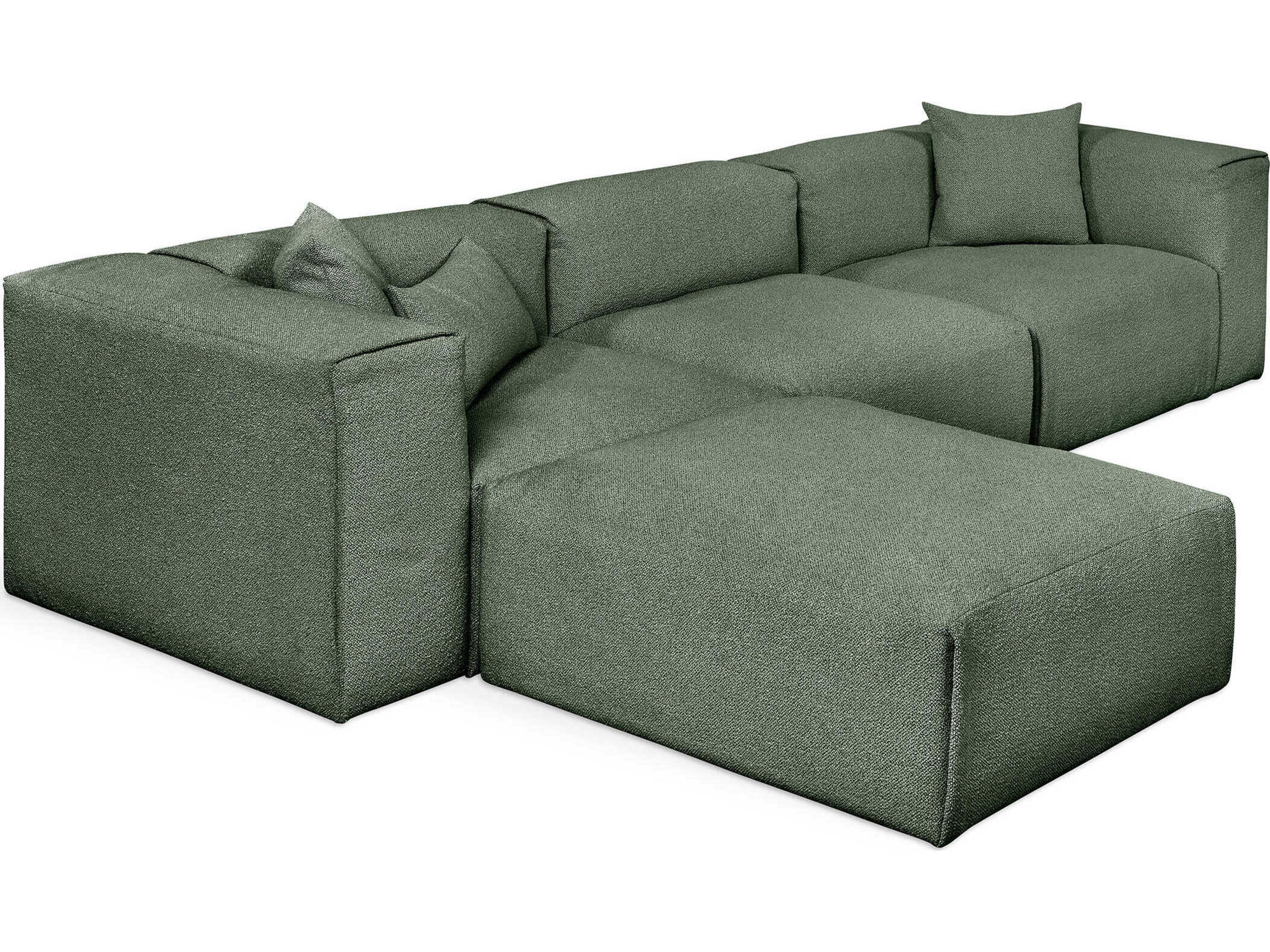 Gus* Modern Nest Green Upholstered Sectional Sofa