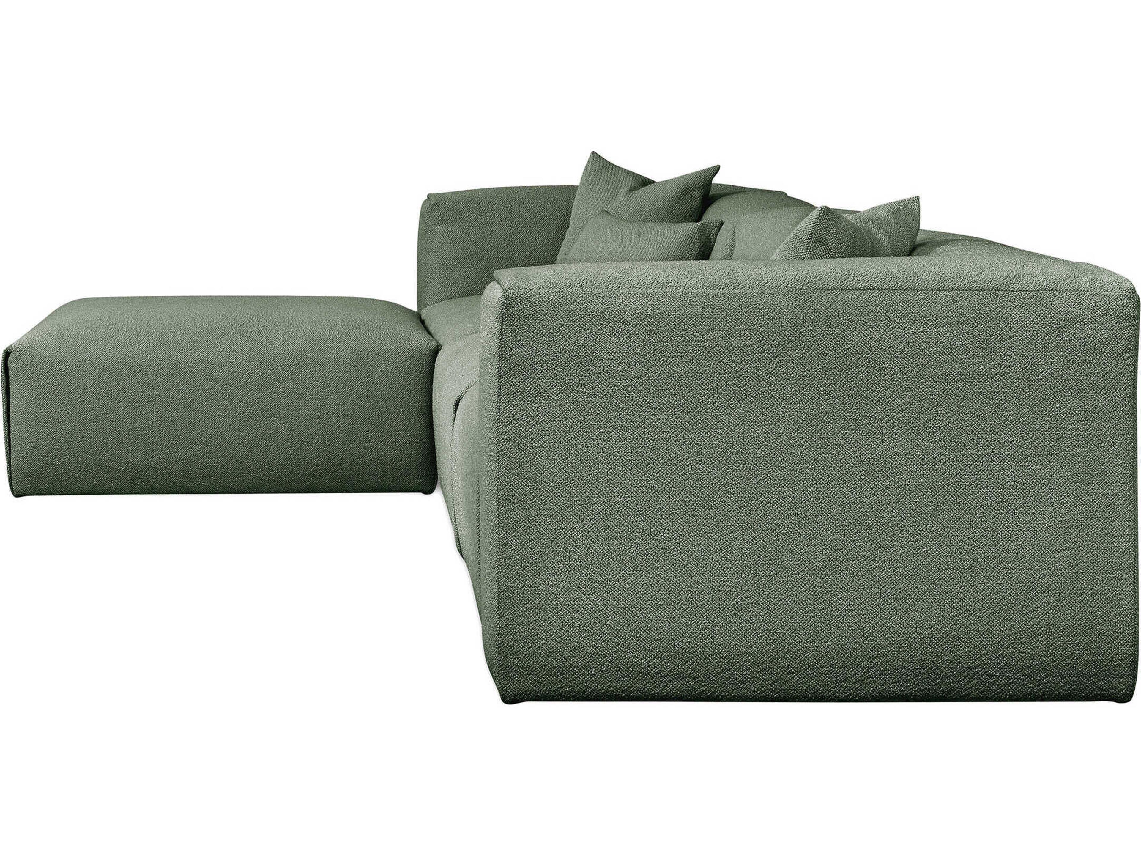 Gus* Modern Nest Green Upholstered Sectional Sofa
