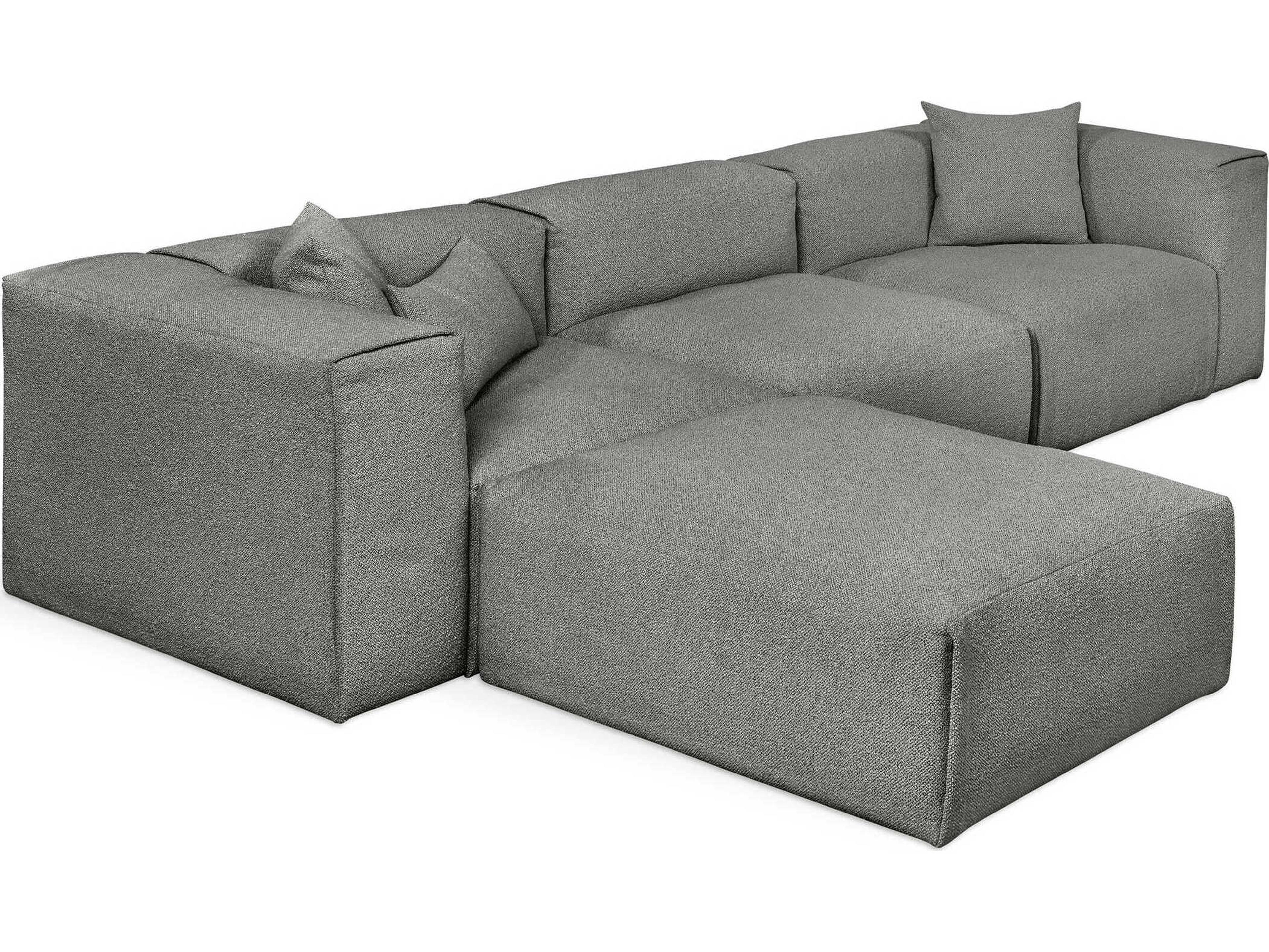 Gus* Modern Nest Gray Upholstered Sectional Sofa