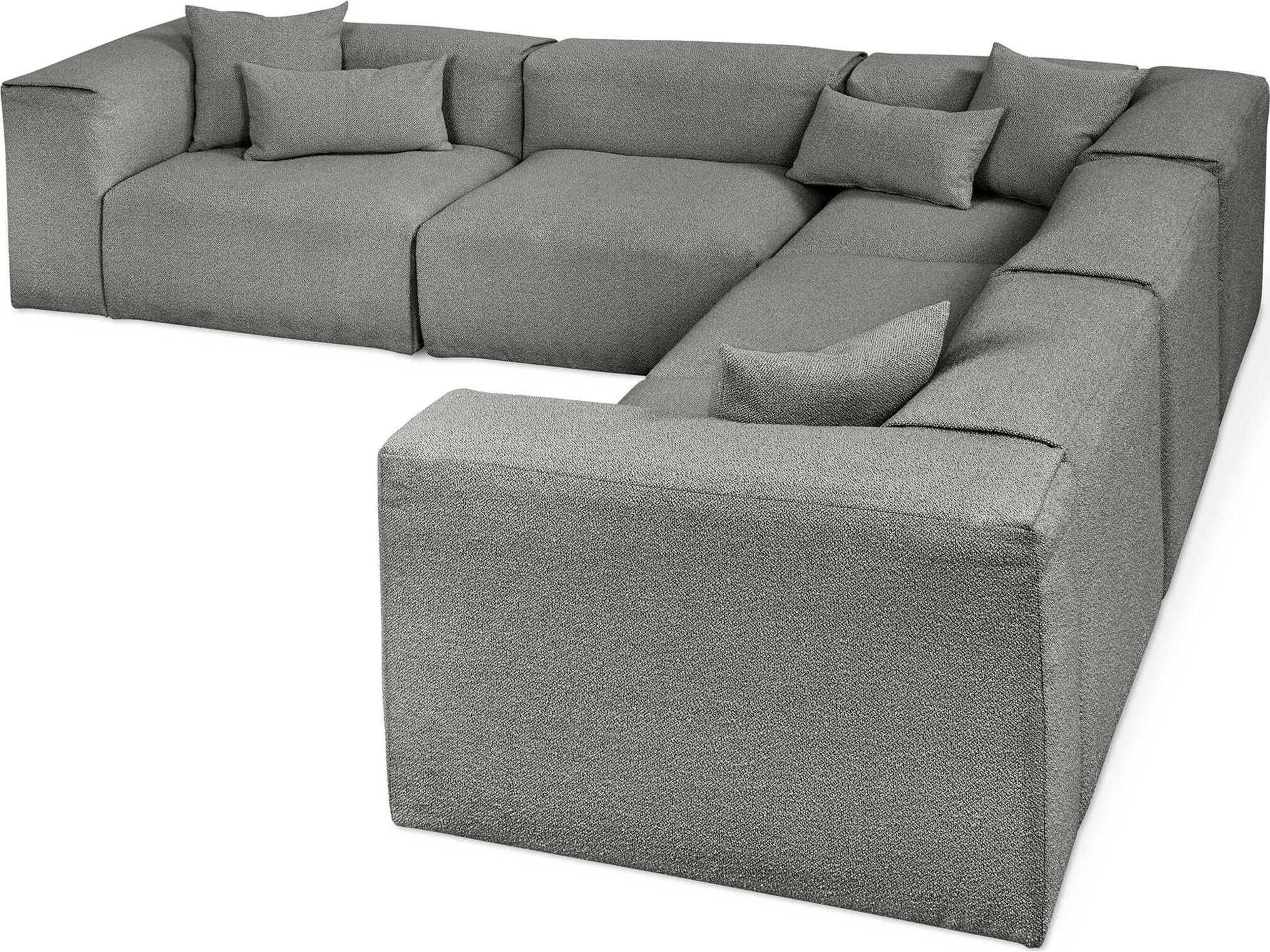 Gus* Modern Nest Gray Upholstered Sectional Sofa