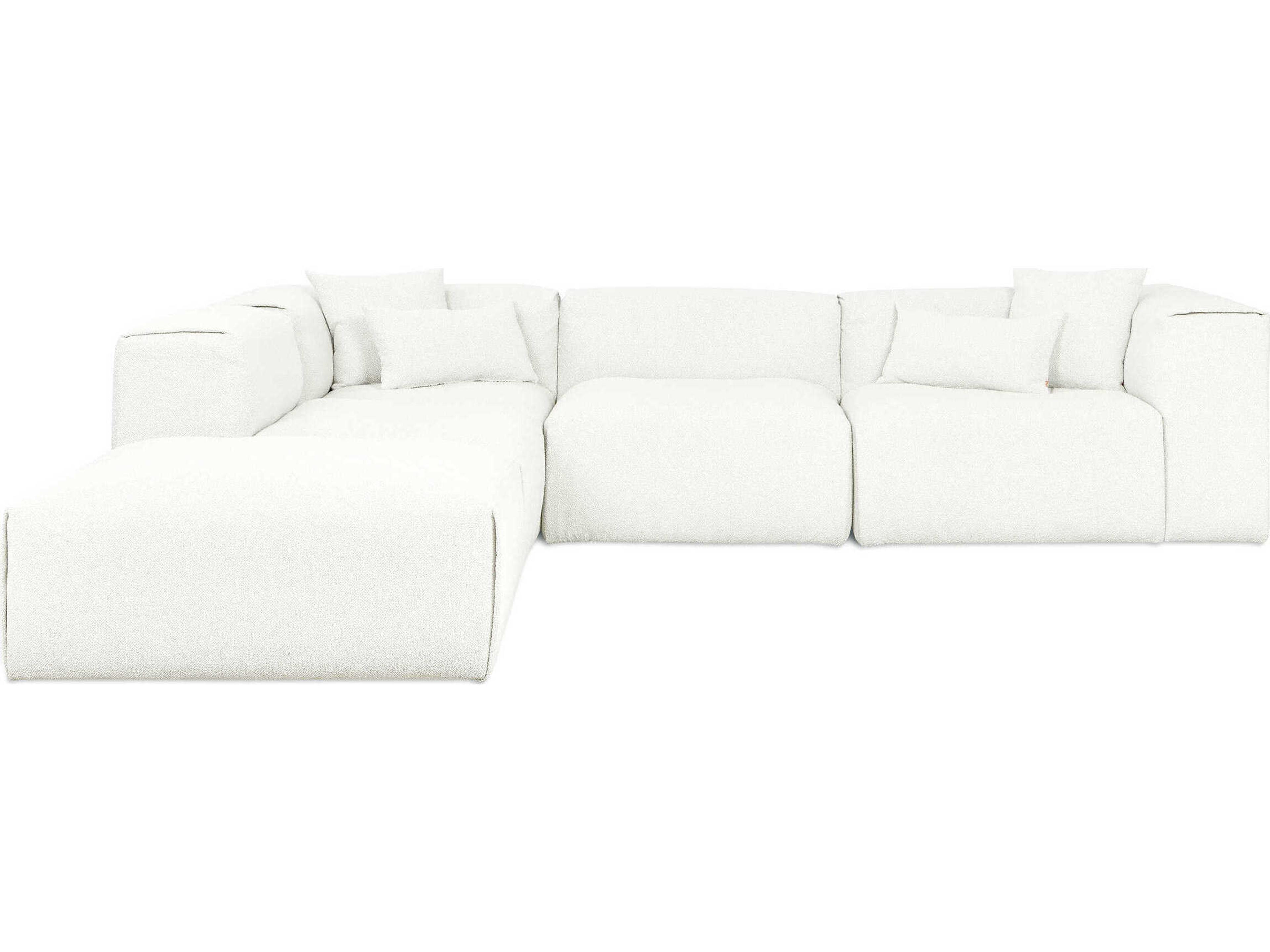 Gus* Modern Nest White Upholstered Sectional Sofa