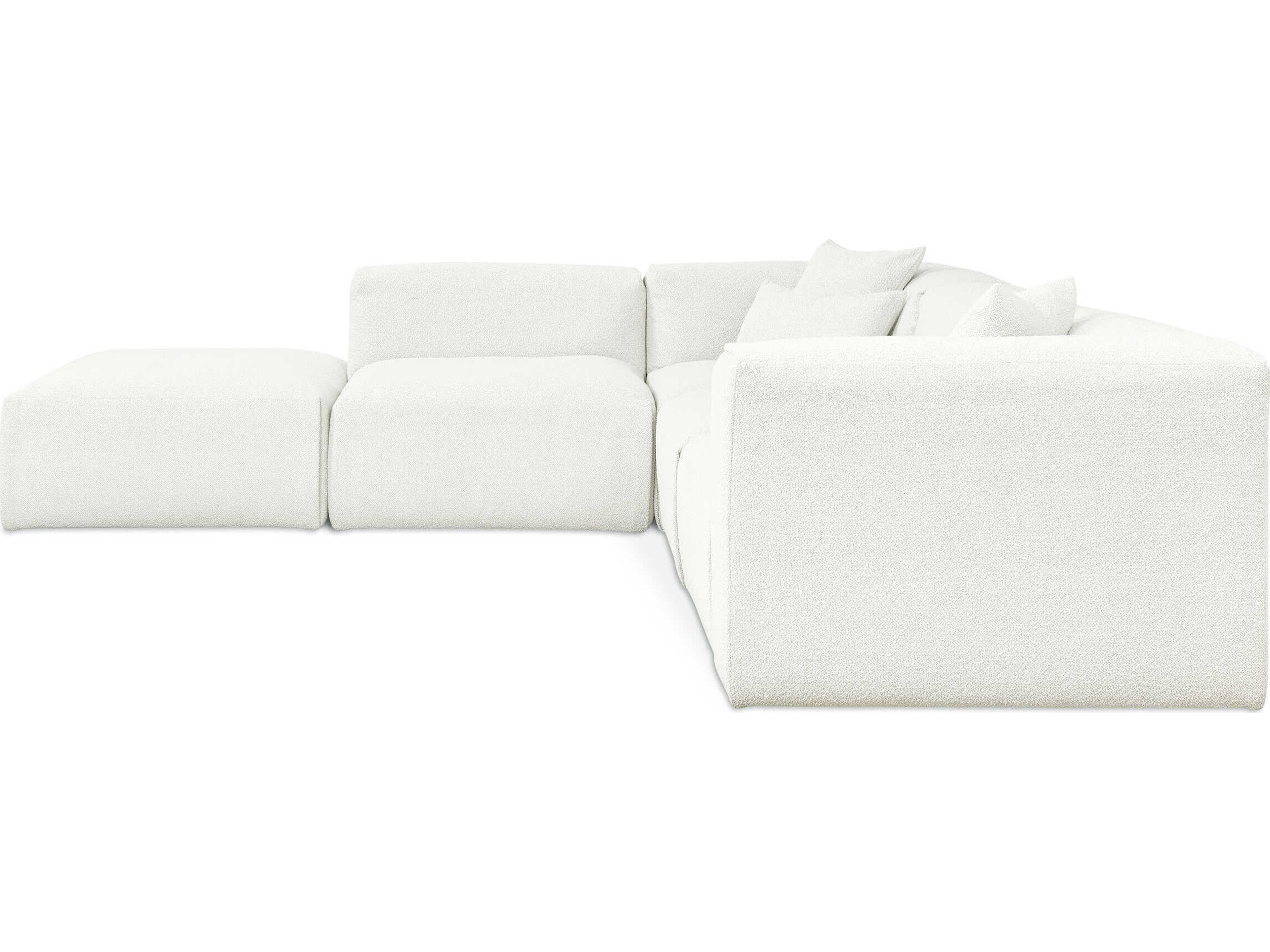 Gus* Modern Nest White Upholstered Sectional Sofa