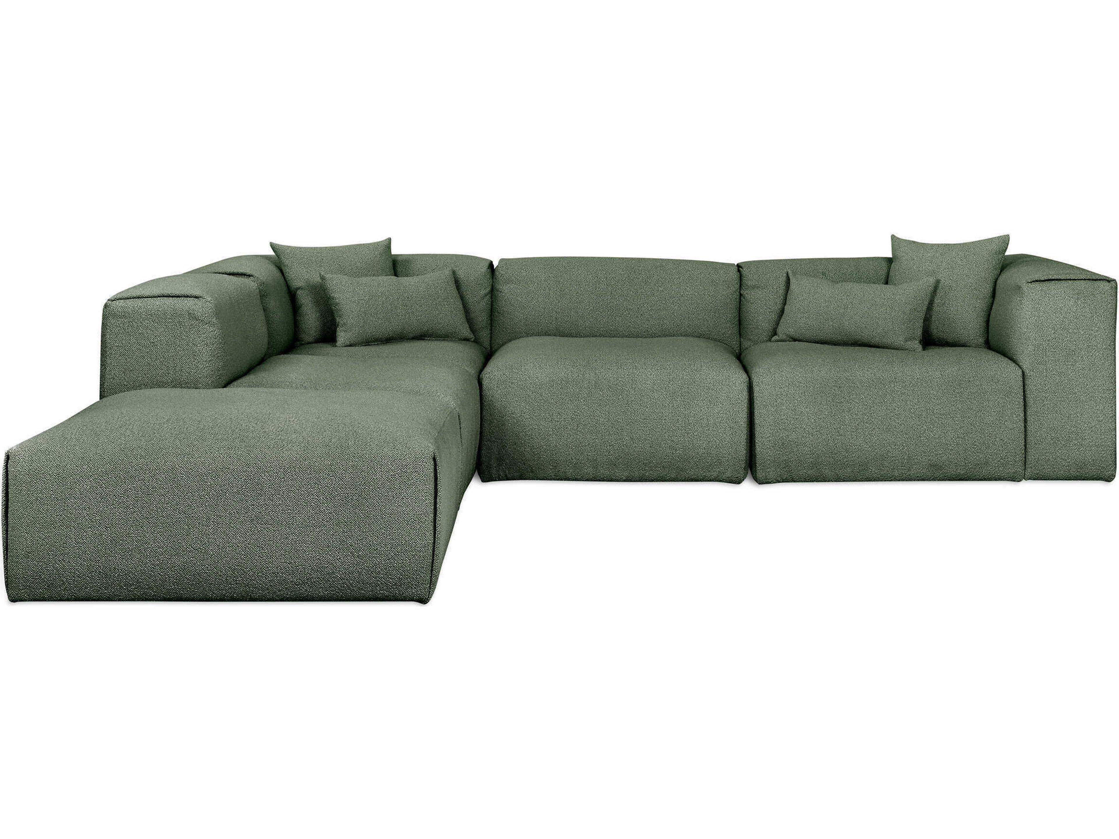Gus* Modern Nest Green Upholstered Sectional Sofa