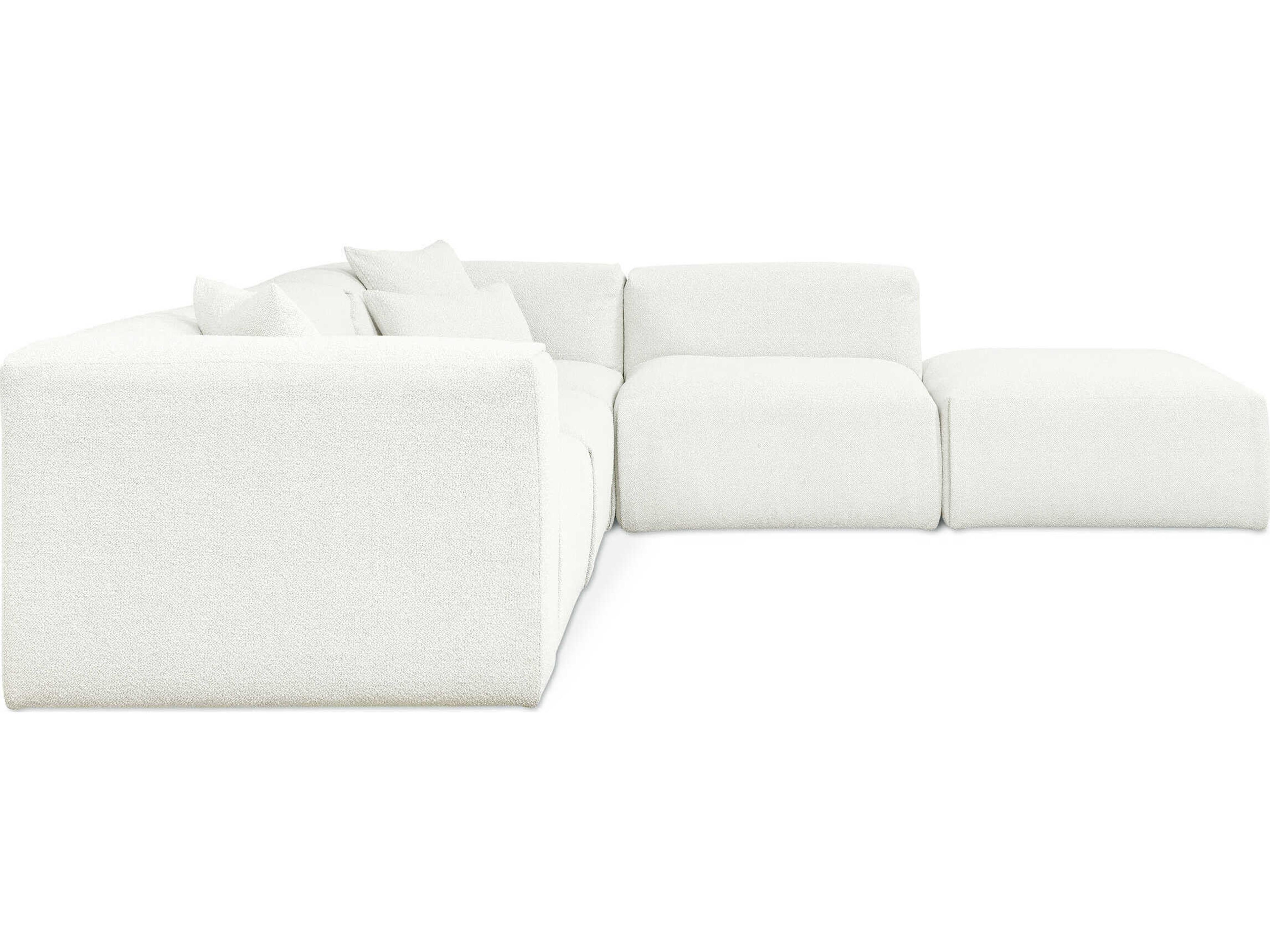Gus* Modern Nest White Upholstered Sectional Sofa