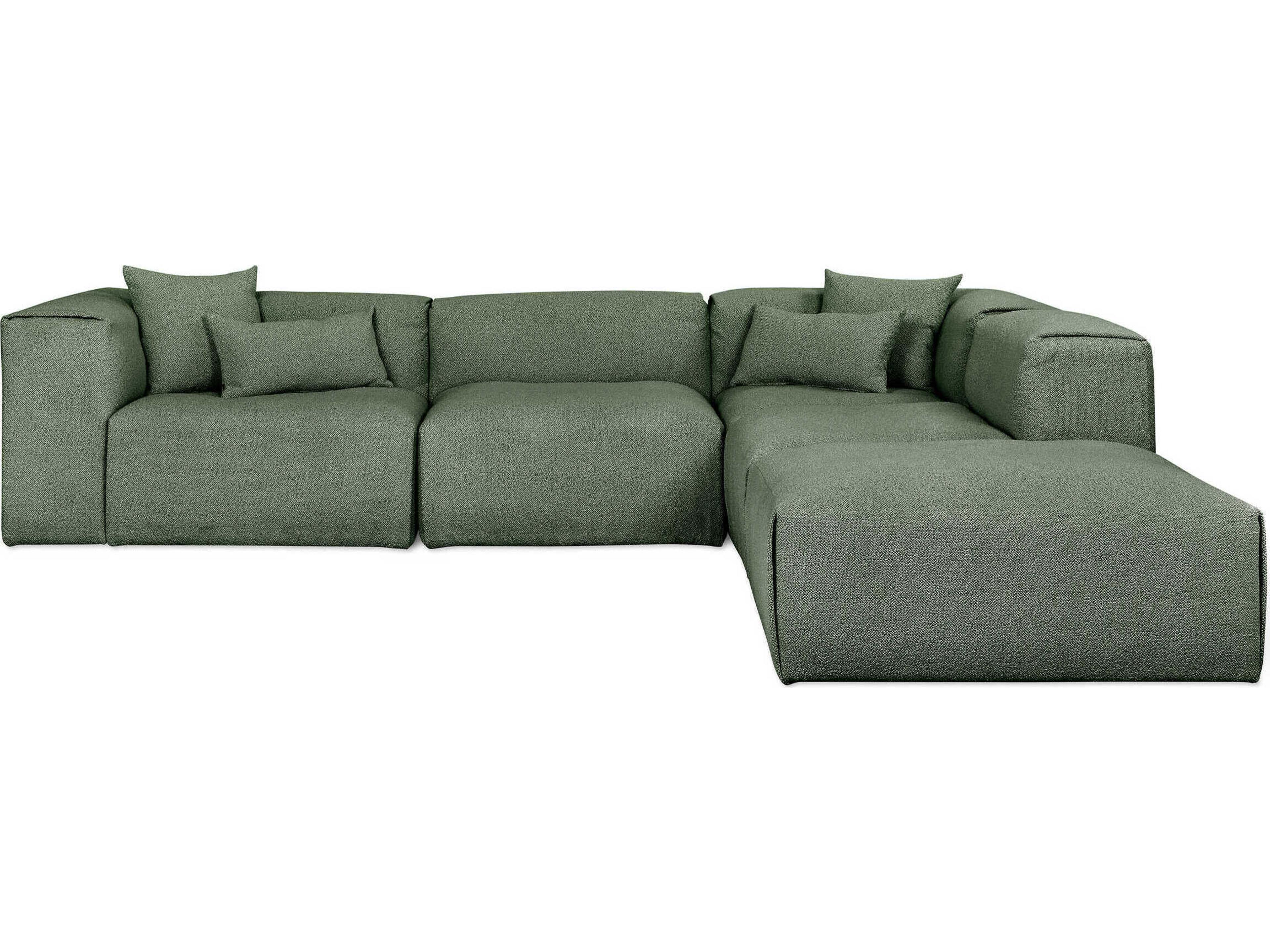Gus* Modern Nest Green Upholstered Sectional Sofa