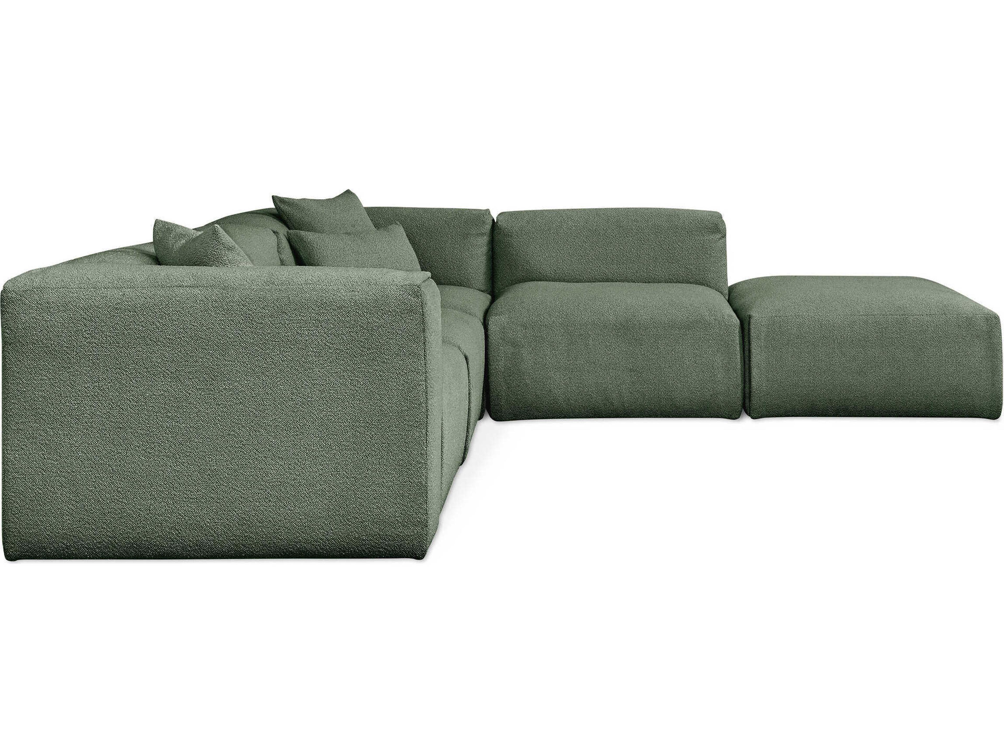 Gus* Modern Nest Green Upholstered Sectional Sofa