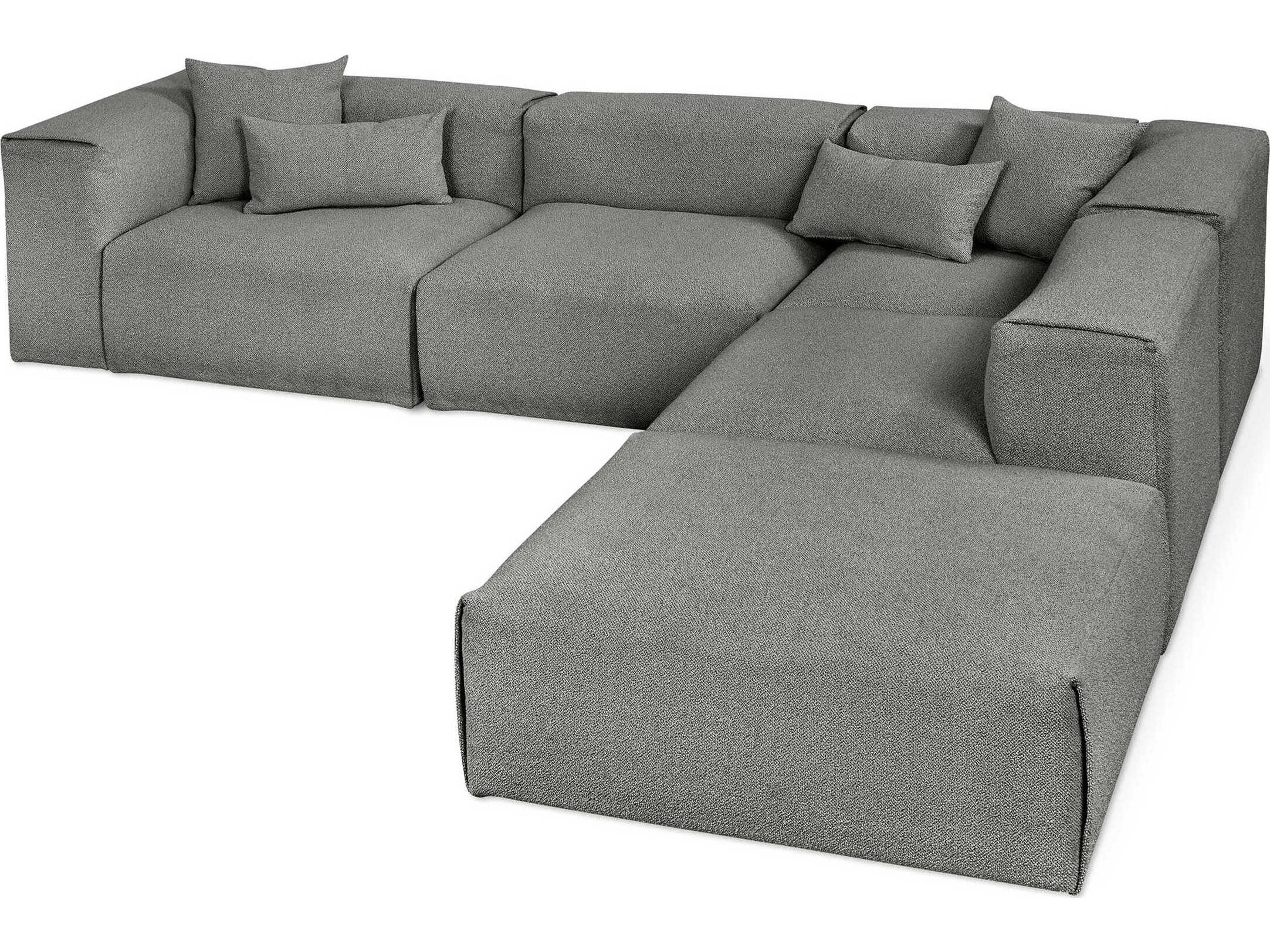 Gus* Modern Nest Gray Upholstered Sectional Sofa