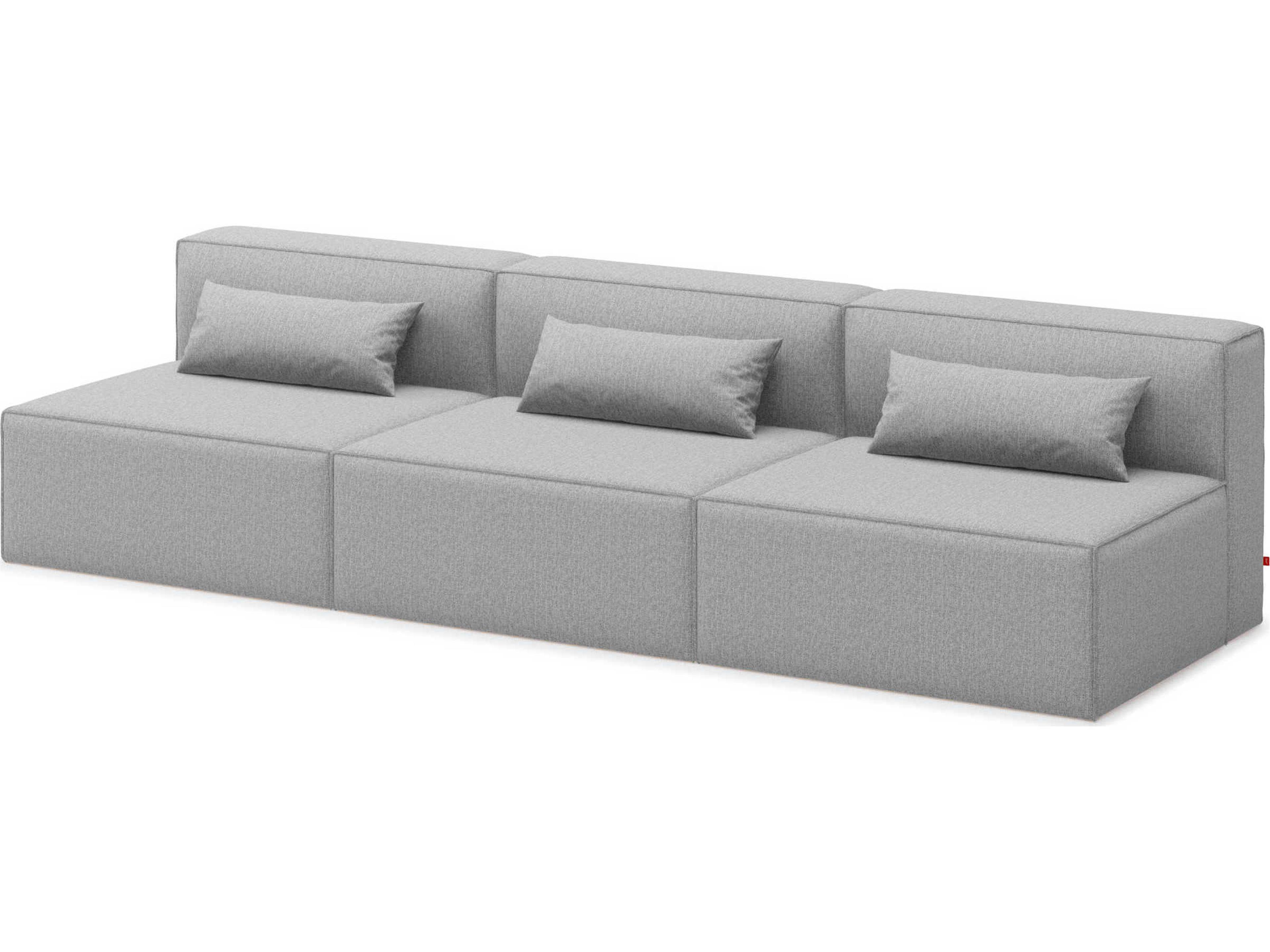 Mix Parliament Stone Gray Upholstered Sofa