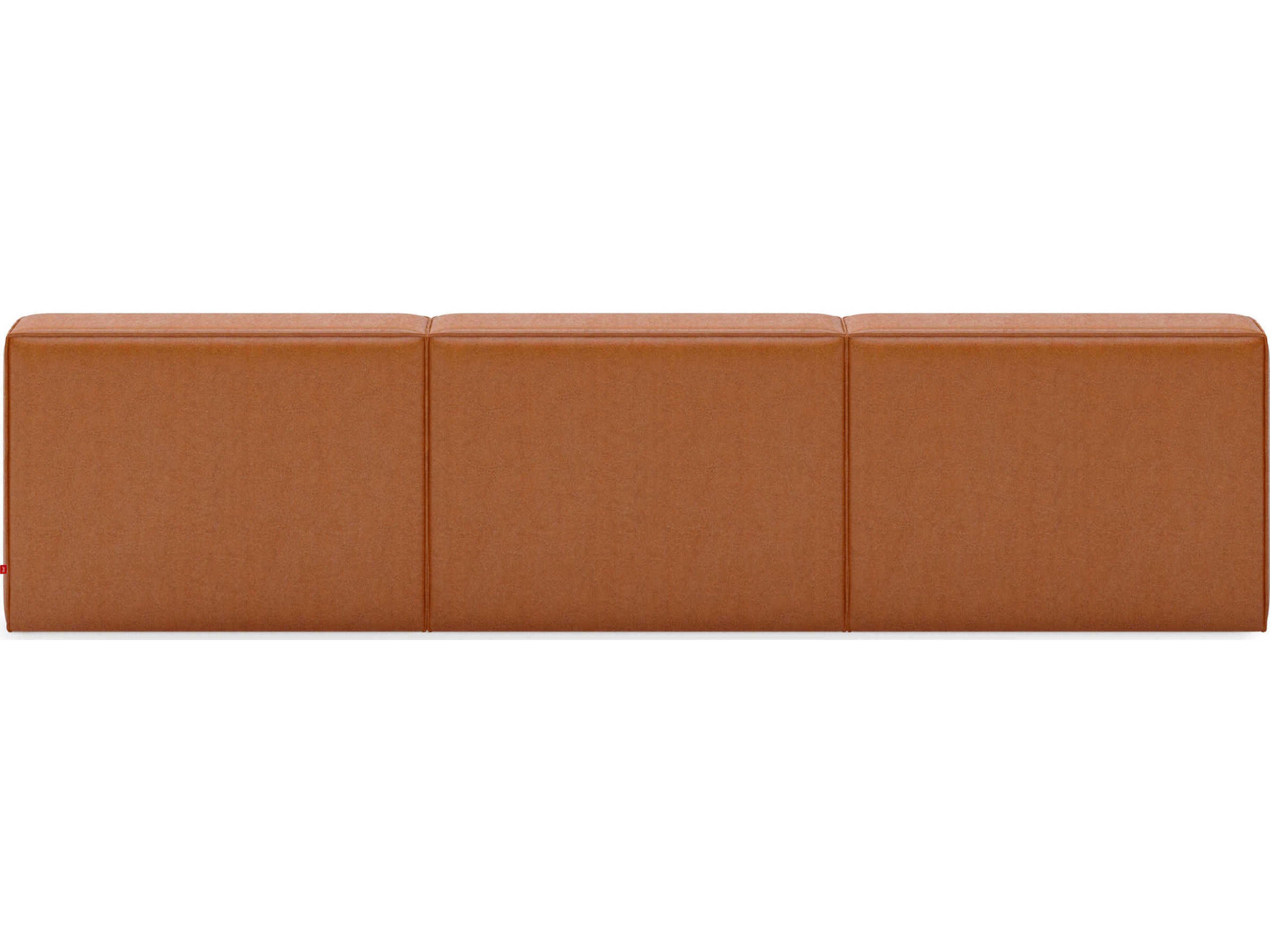 Gus* Modern Mix Leather Cognac Brown Upholstered Sofa