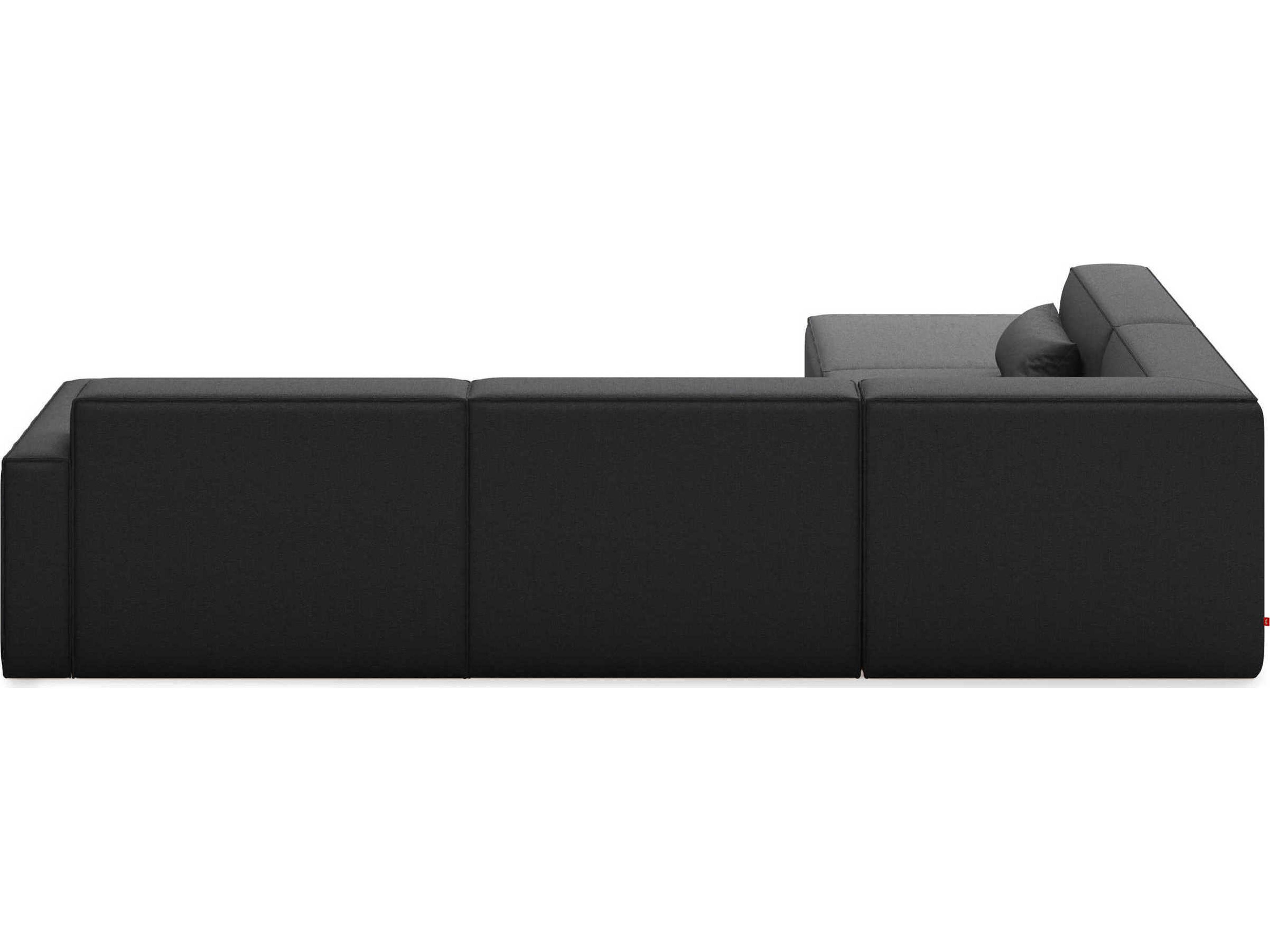 Gus* Modern Mix Black Upholstered Sectional Sofa