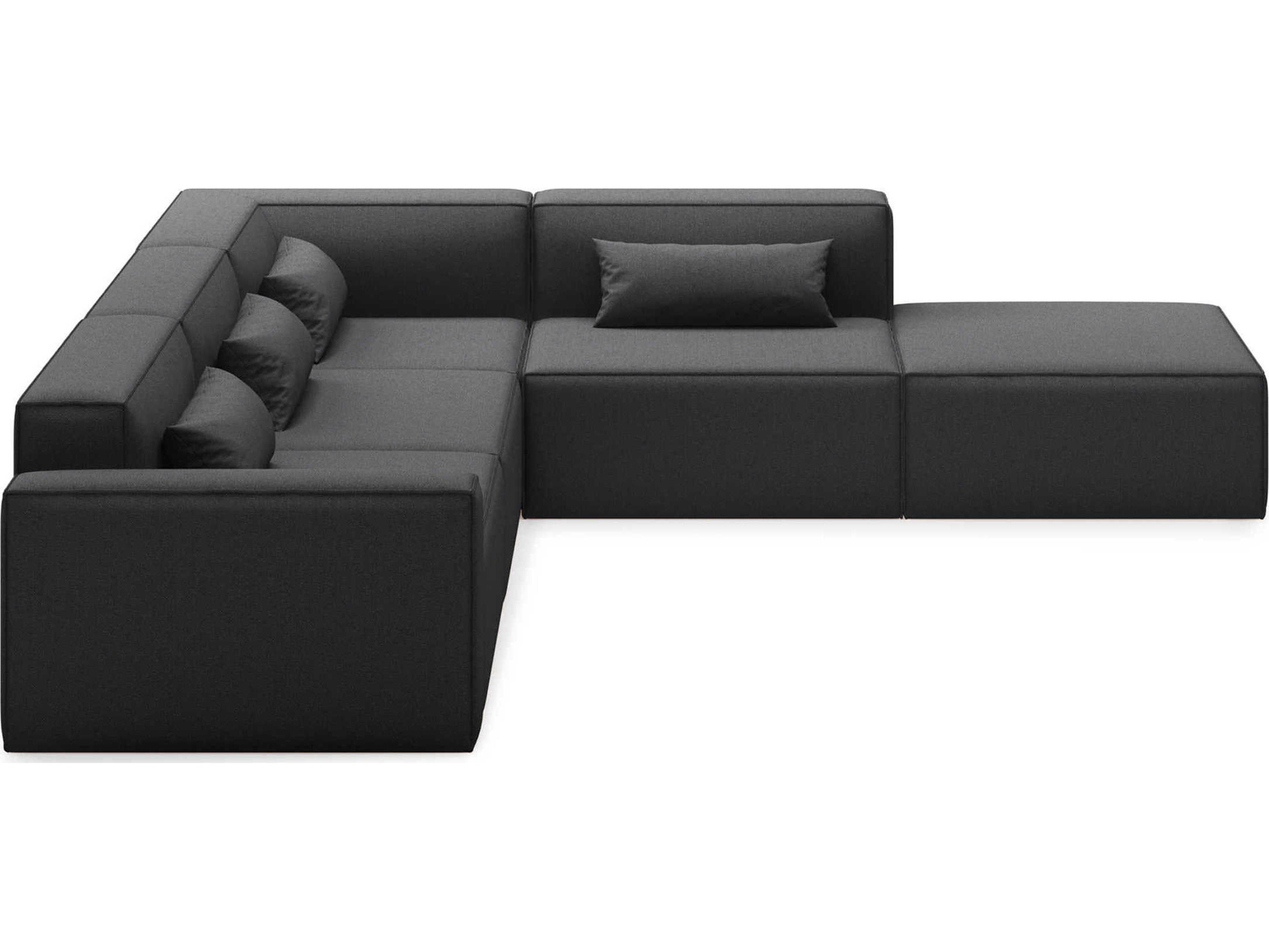 Gus* Modern Mix Black Upholstered Sectional Sofa
