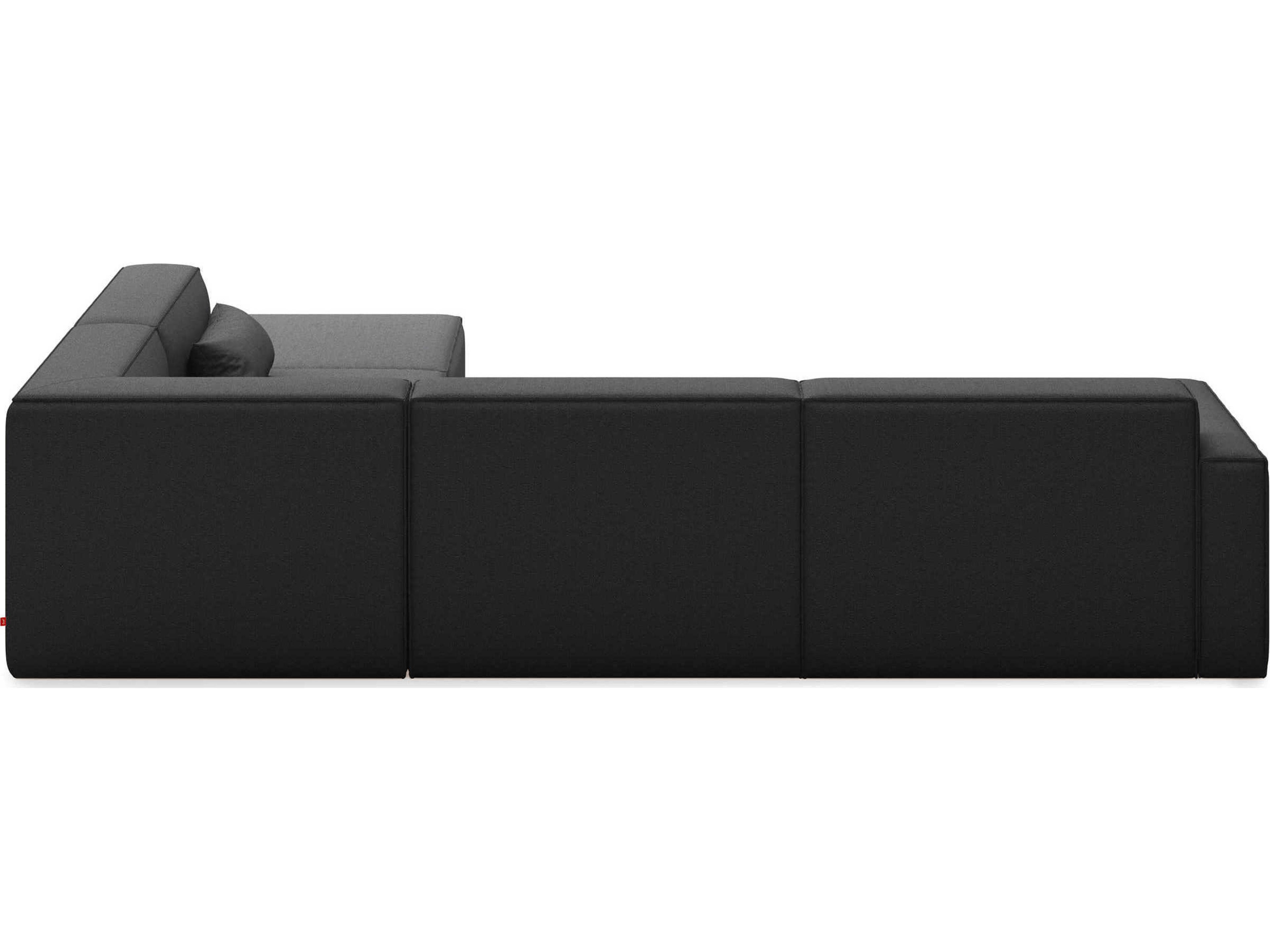 Gus* Modern Mix Black Upholstered Sectional Sofa