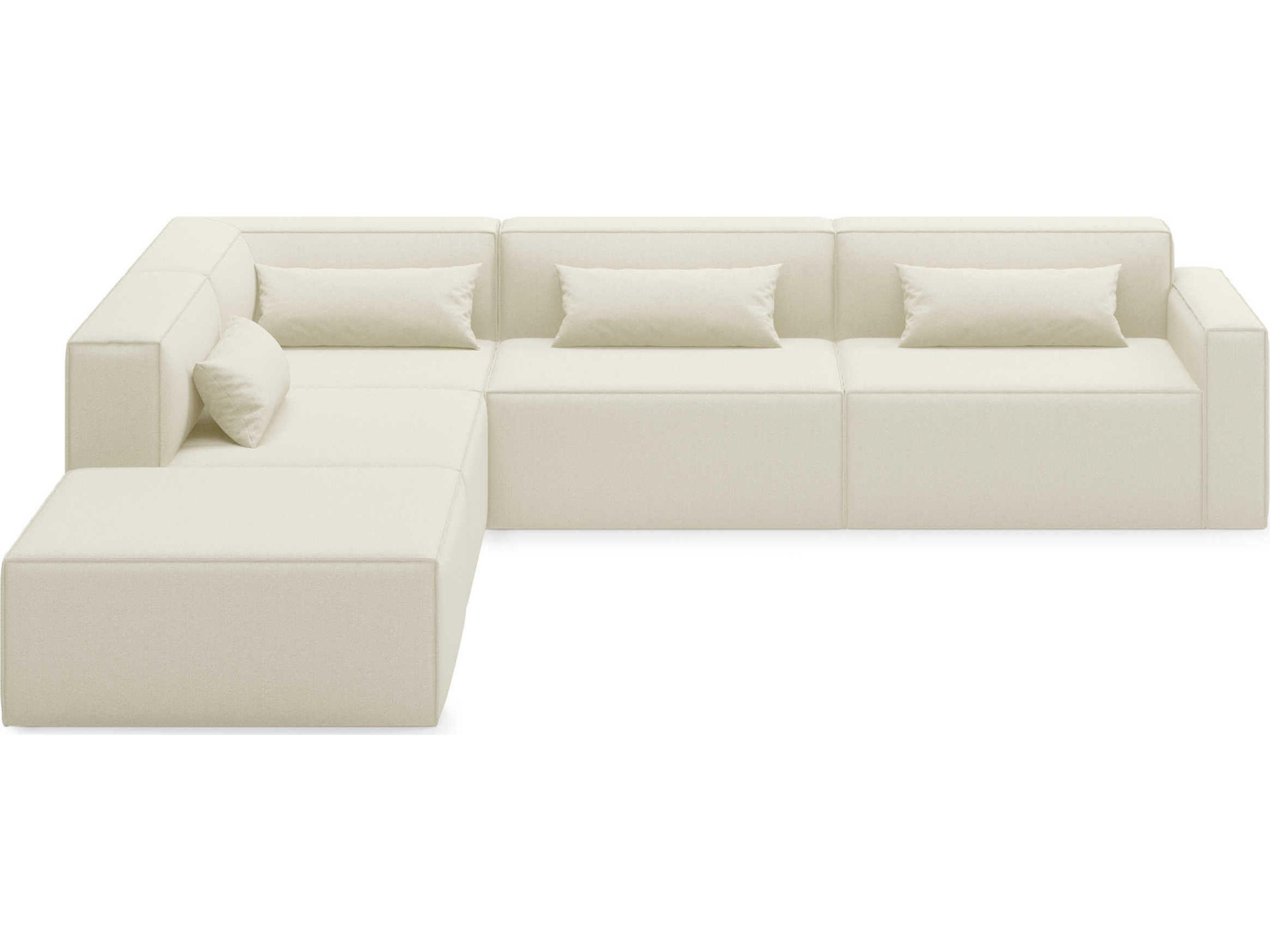 Mix White Upholstered Sectional Sofa