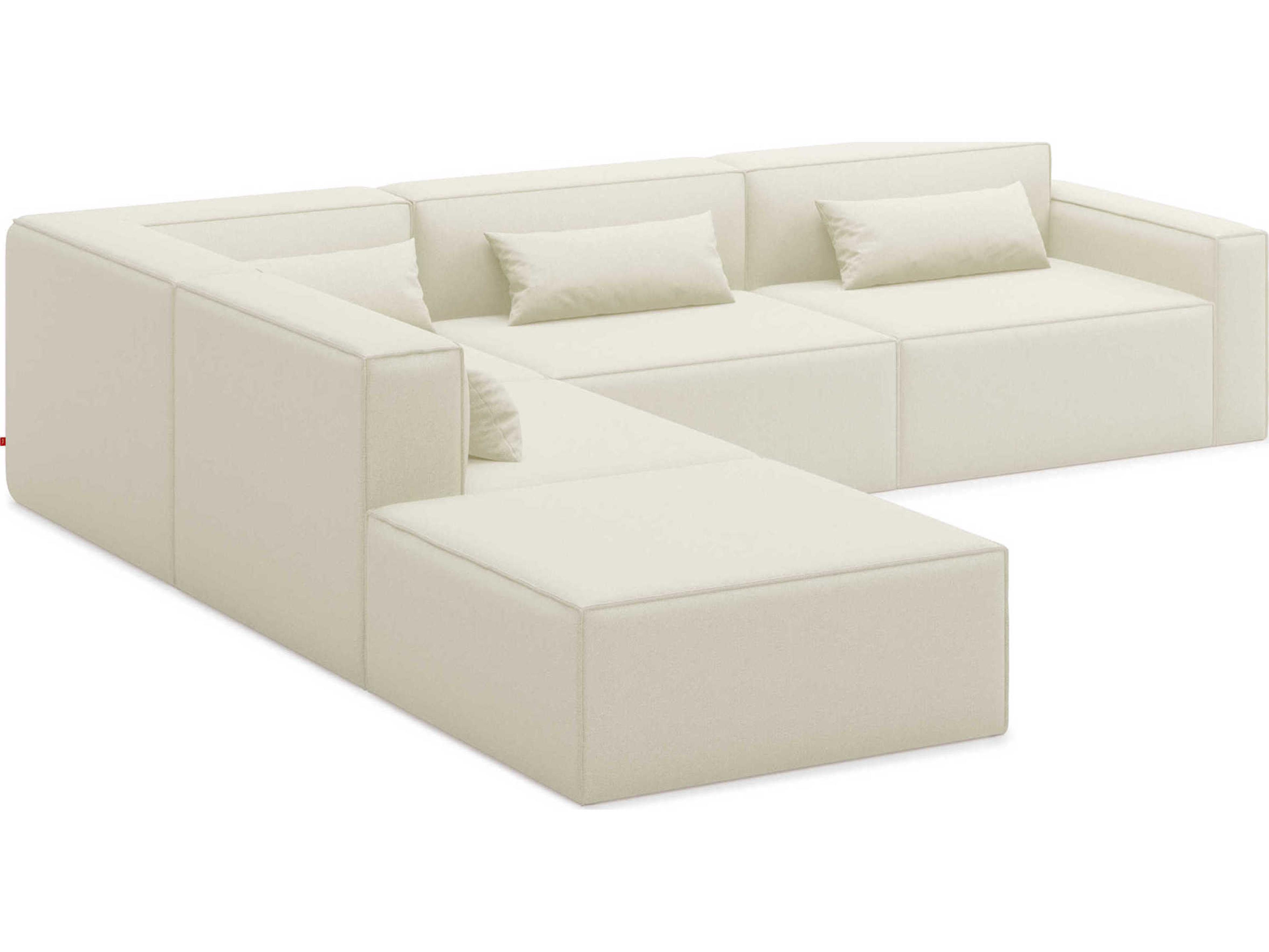 Gus* Modern Mix White Upholstered Sectional Sofa