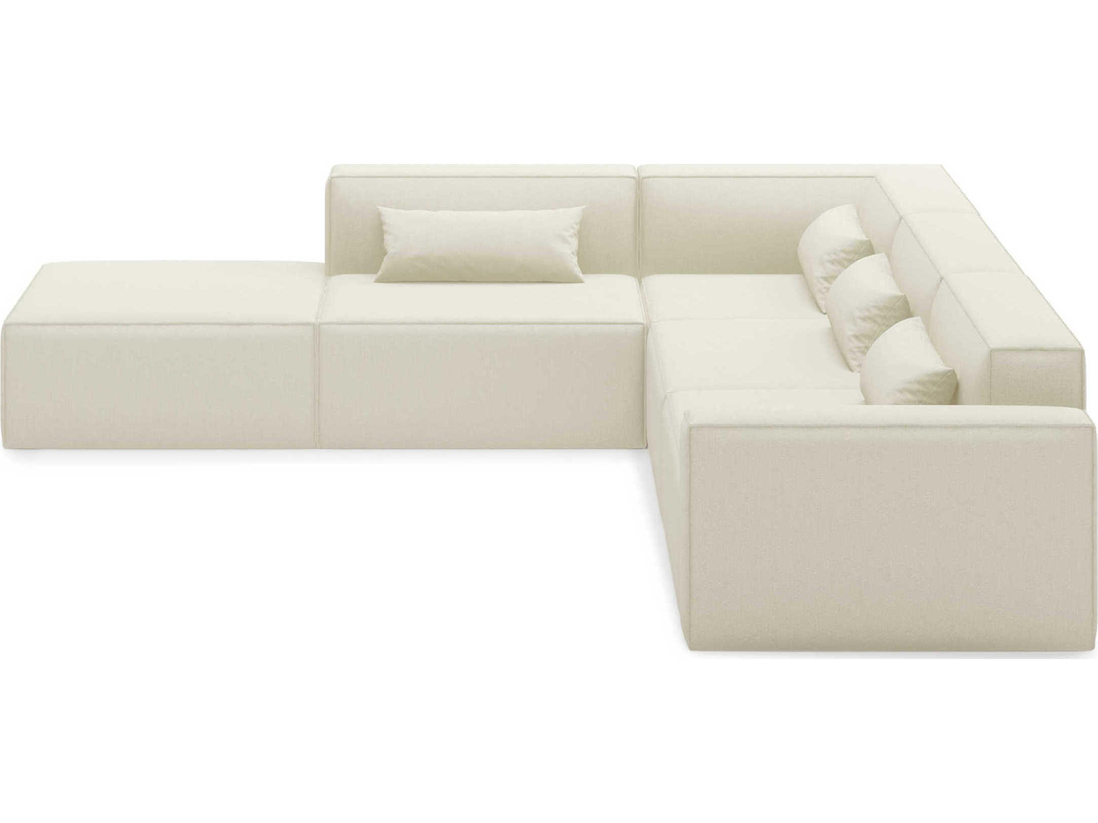 Gus* Modern Mix White Upholstered Sectional Sofa