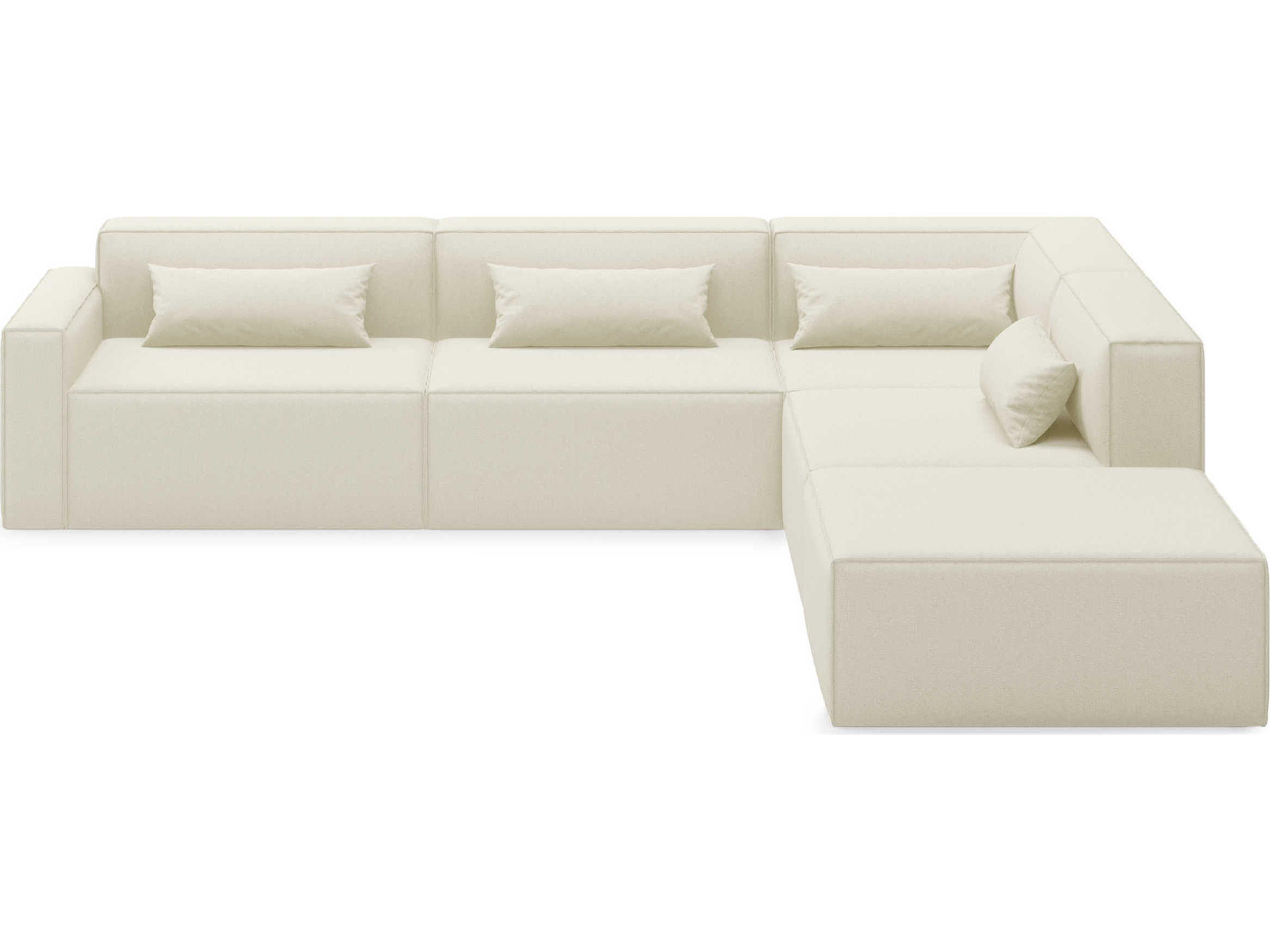 Mix White Upholstered Sectional Sofa