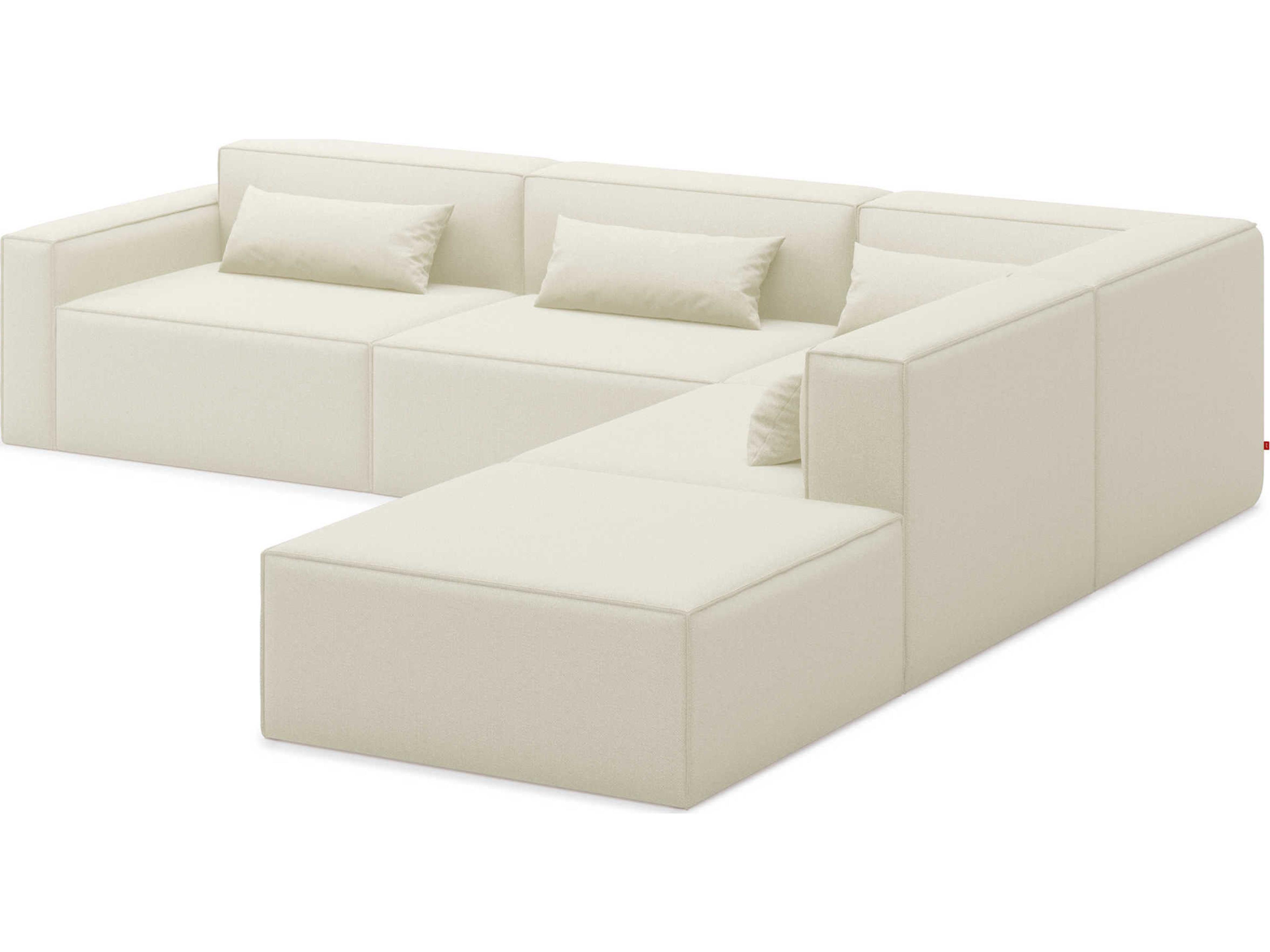 Gus* Modern Mix White Upholstered Sectional Sofa