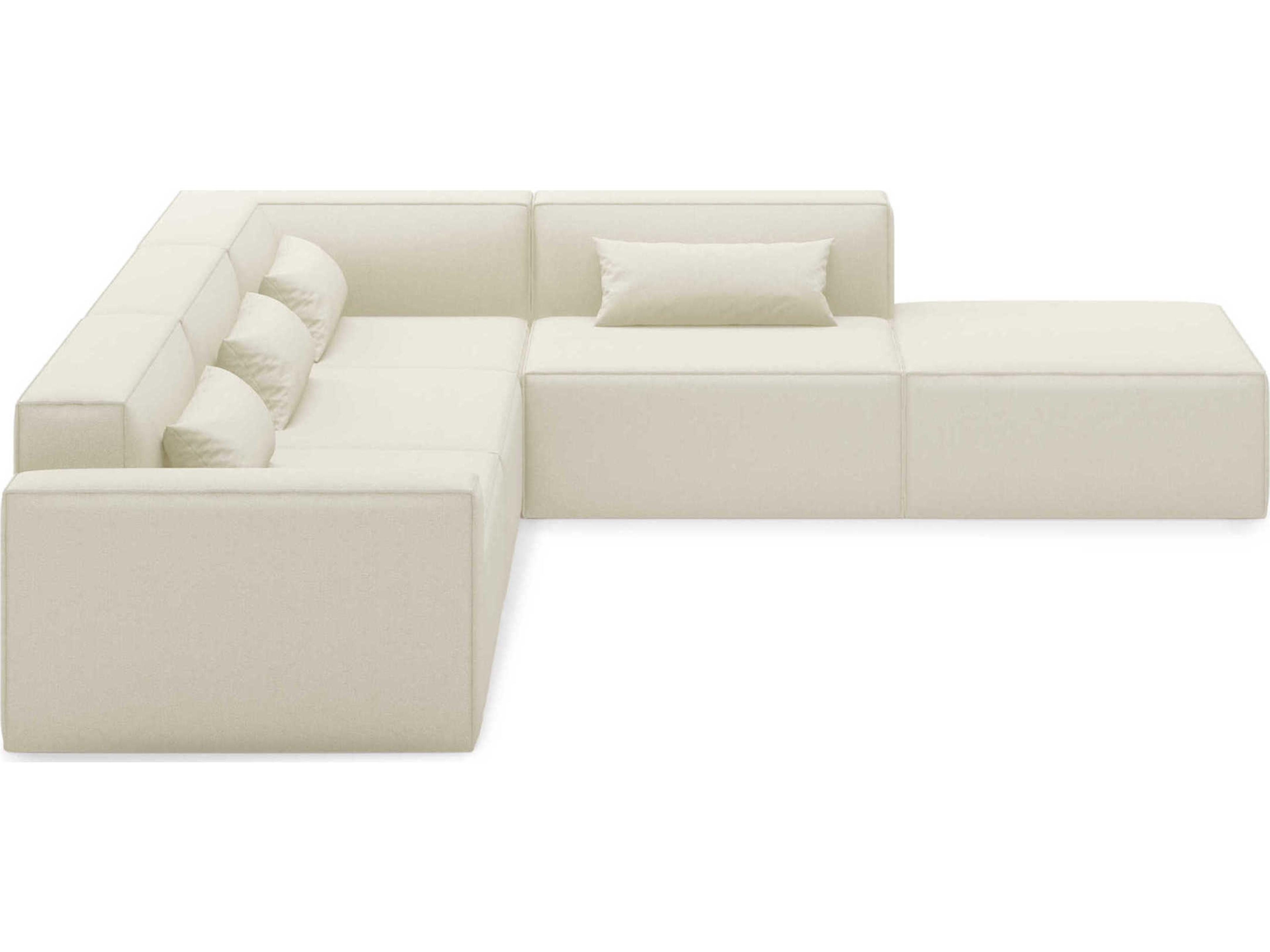 Gus* Modern Mix White Upholstered Sectional Sofa