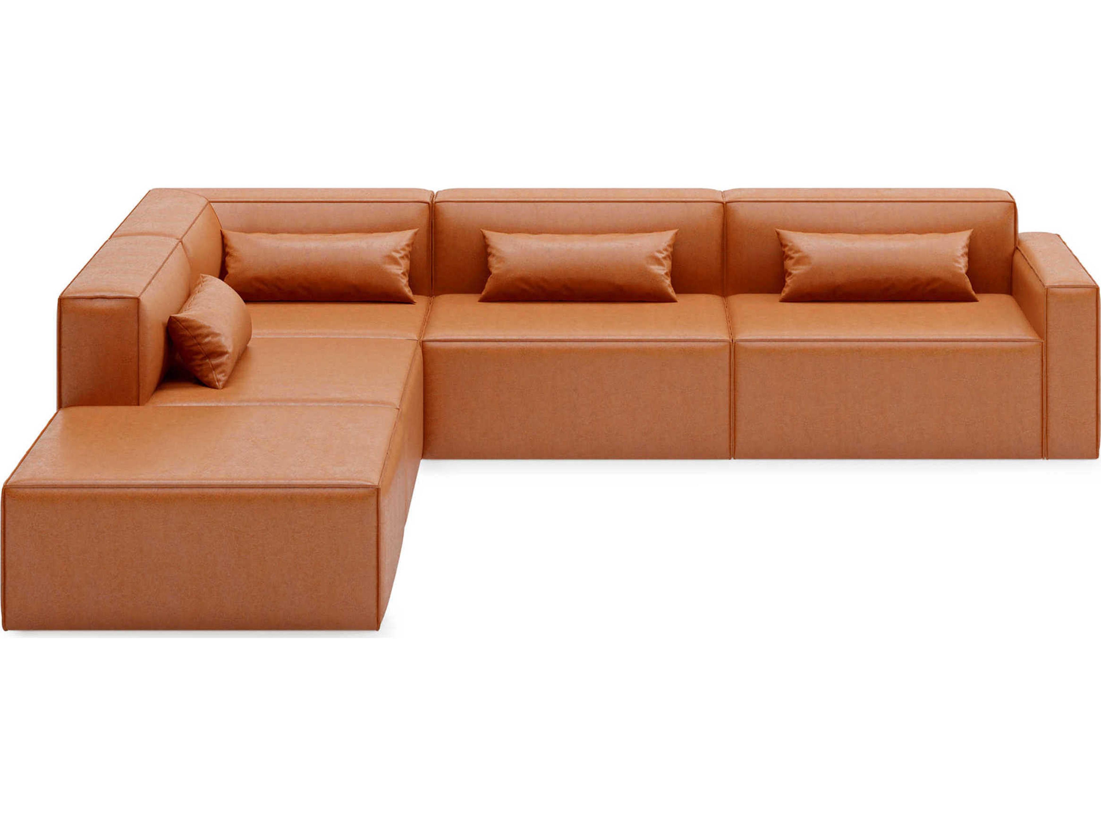 Mix Brown Leather Sectional Sofa
