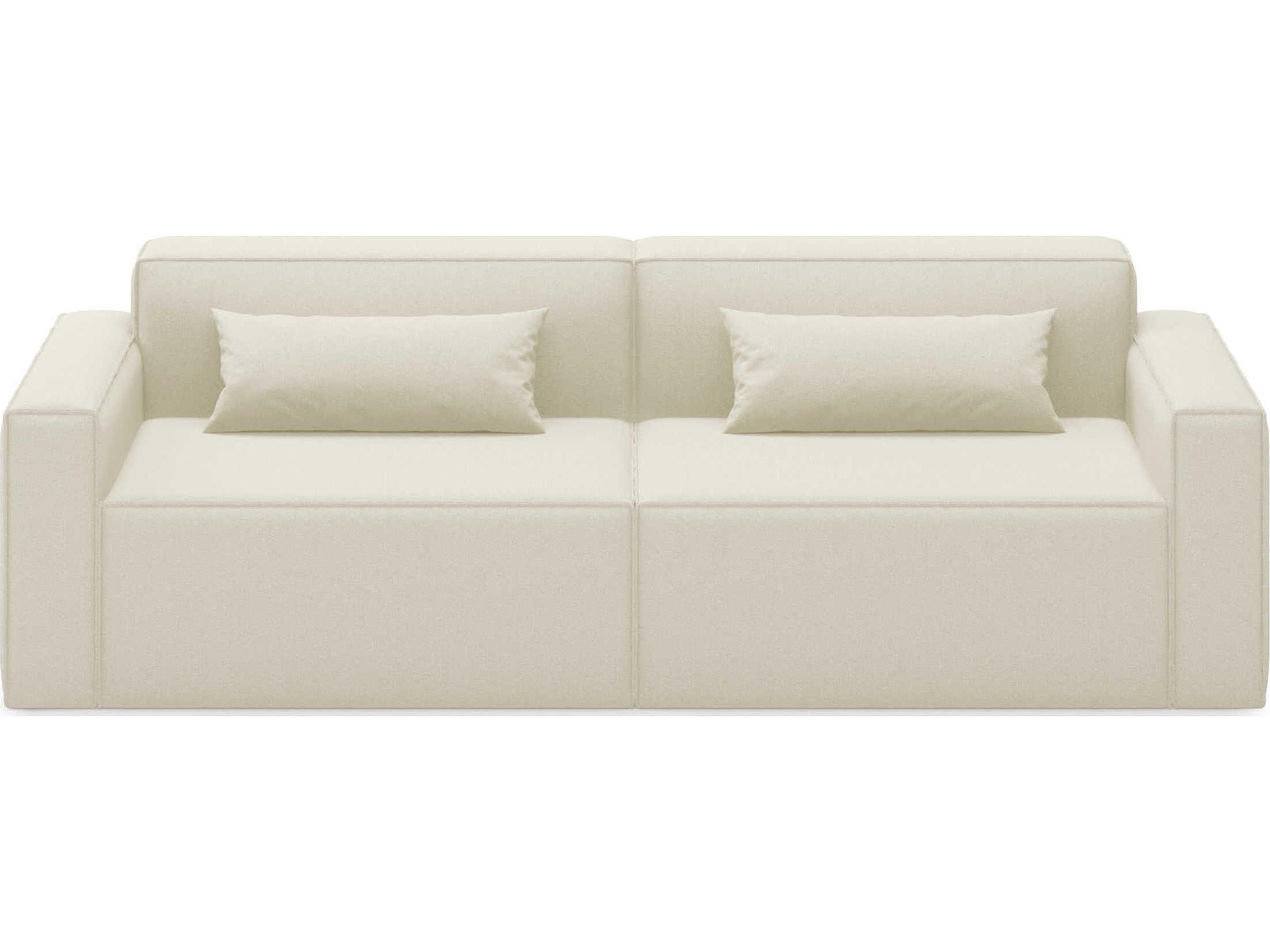 Gus* Modern Mix Mowat Sand White Upholstered Sofa
