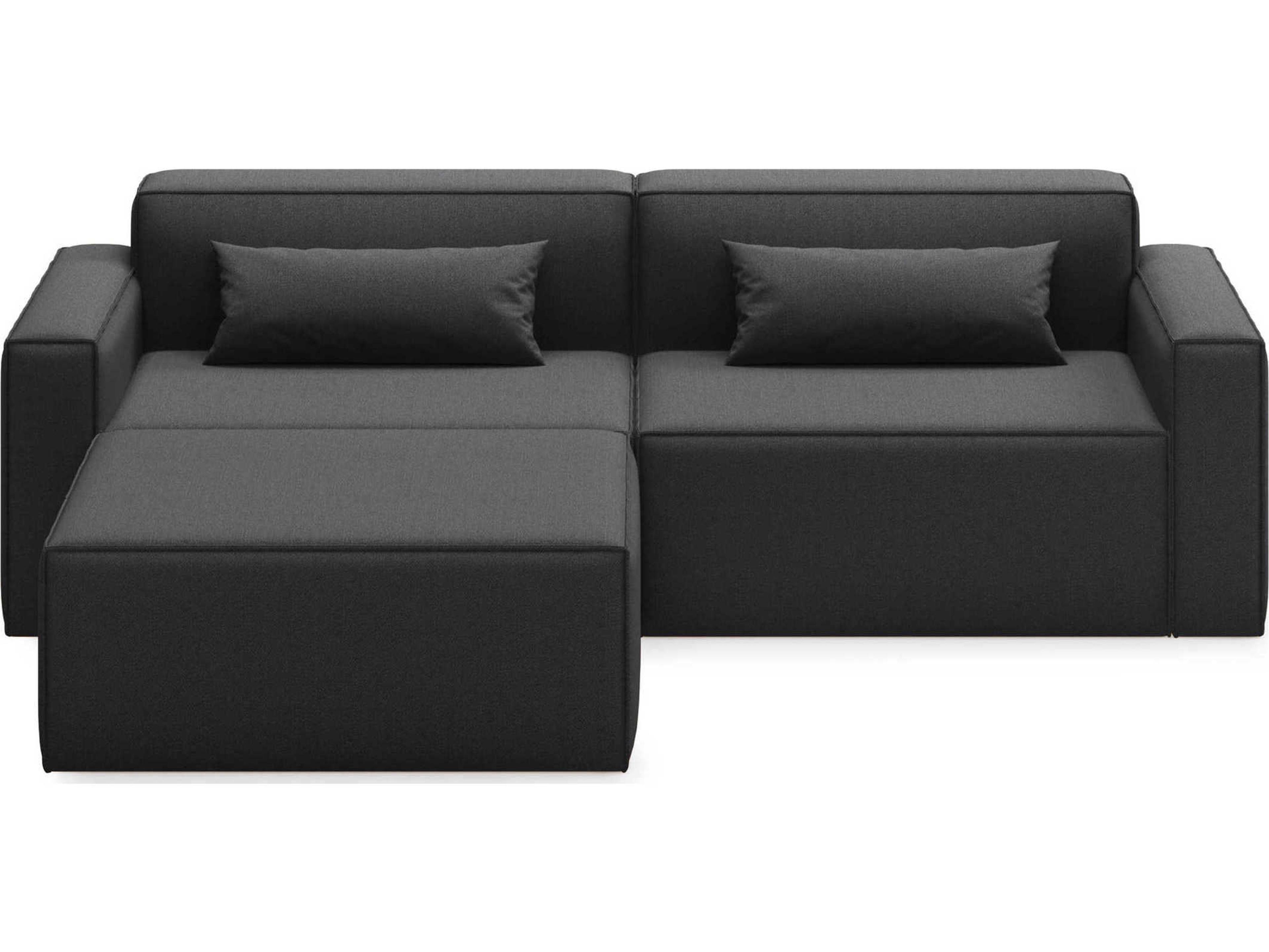 Gus* Modern Mix Black Upholstered Sectional Sofa