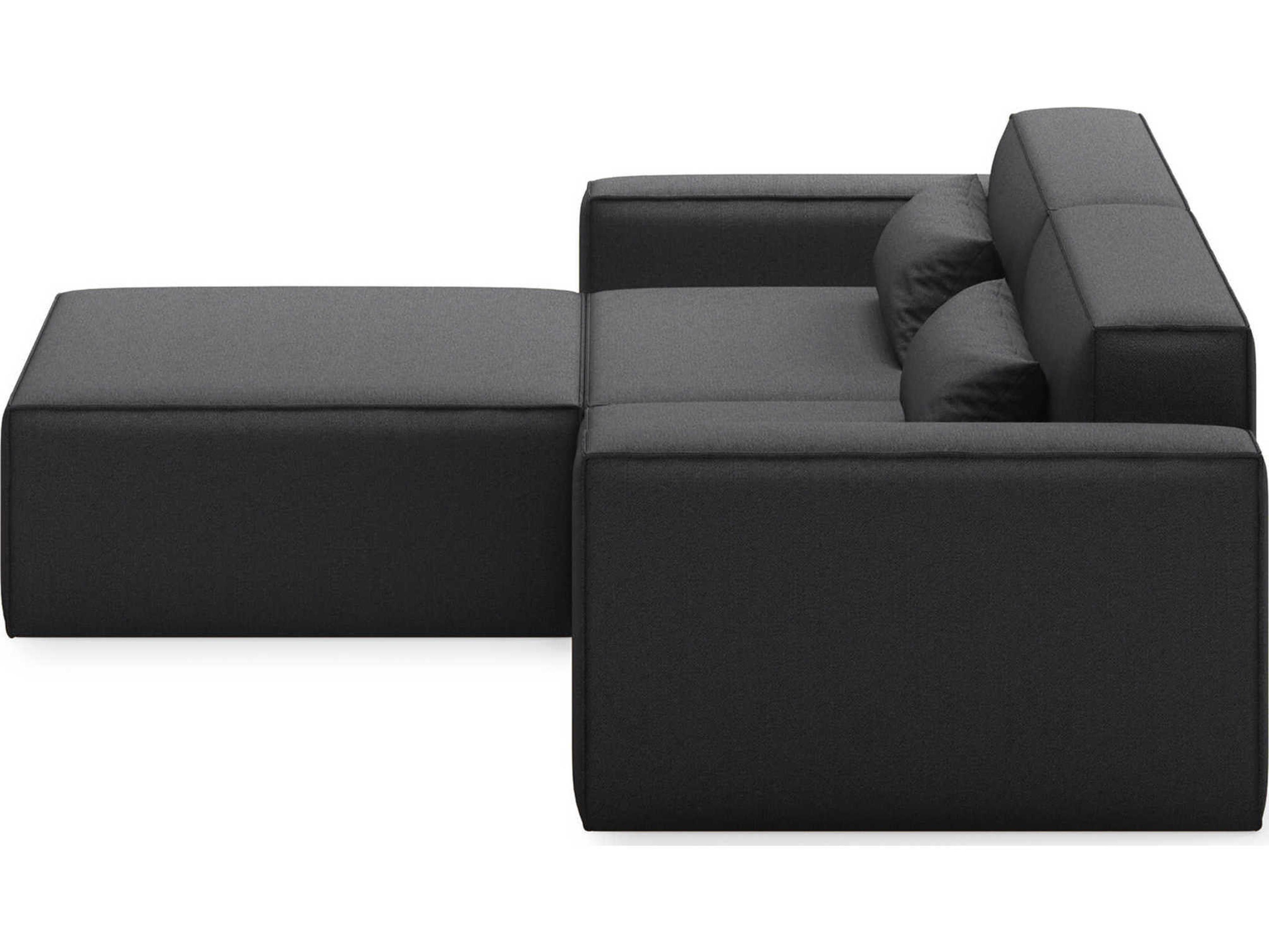 Gus* Modern Mix Black Upholstered Sectional Sofa